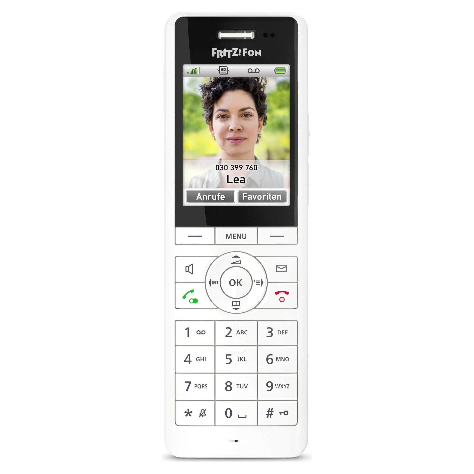 Fritz! FRITZ!Fon X6 weiß Schnurloses DECT-Telefon (Mobilteile: 1, GAP, DECT, HD-Telefonie, 2,4" Farbdisplay, Smart Home, Headset, DECT Eco) – Bild 2 von 5