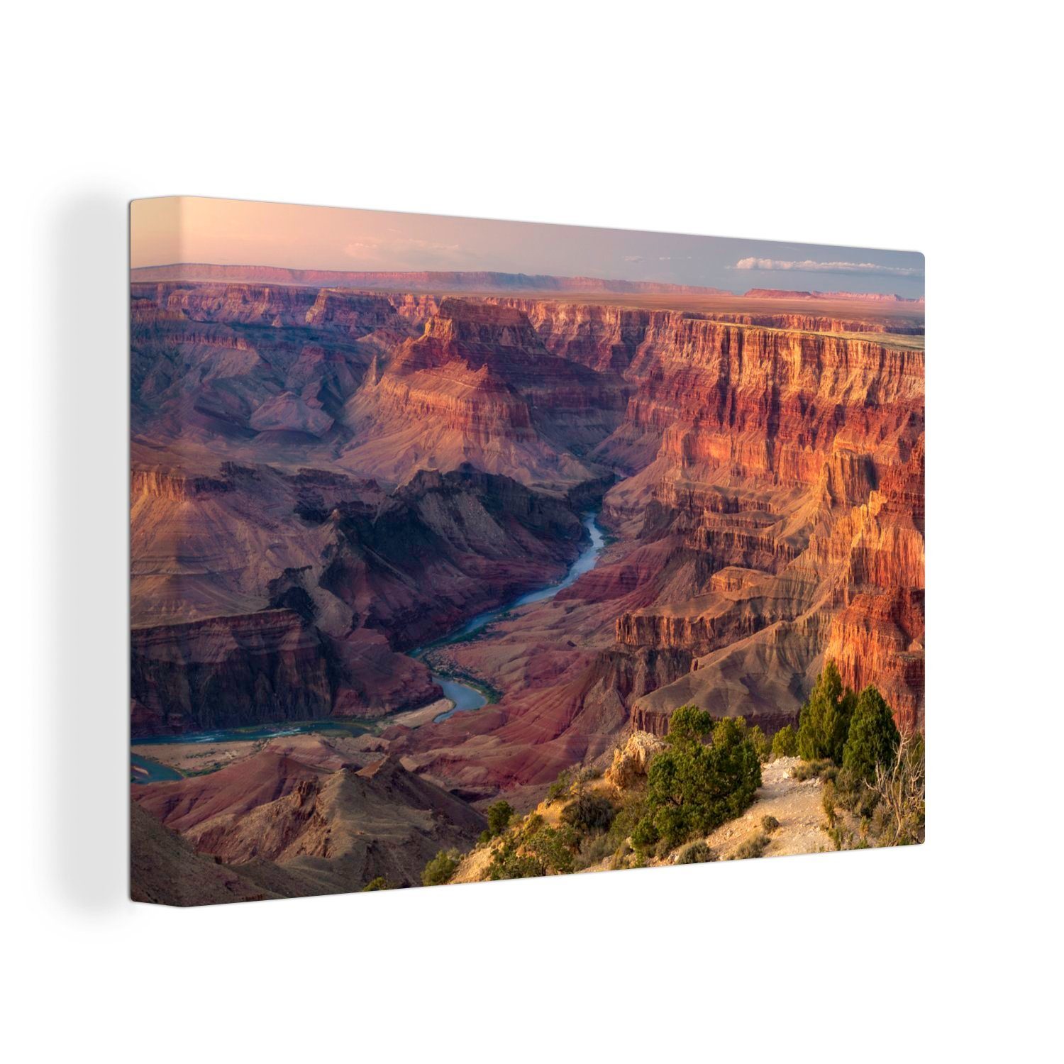 OneMillionCanvasses® Leinwandbild Sonnenuntergang im Grand Canyon National Park in den Vereinigten, (1 St), Wandbild Leinwandbilder, Aufhängefertig, Wanddeko, 30x20 cm