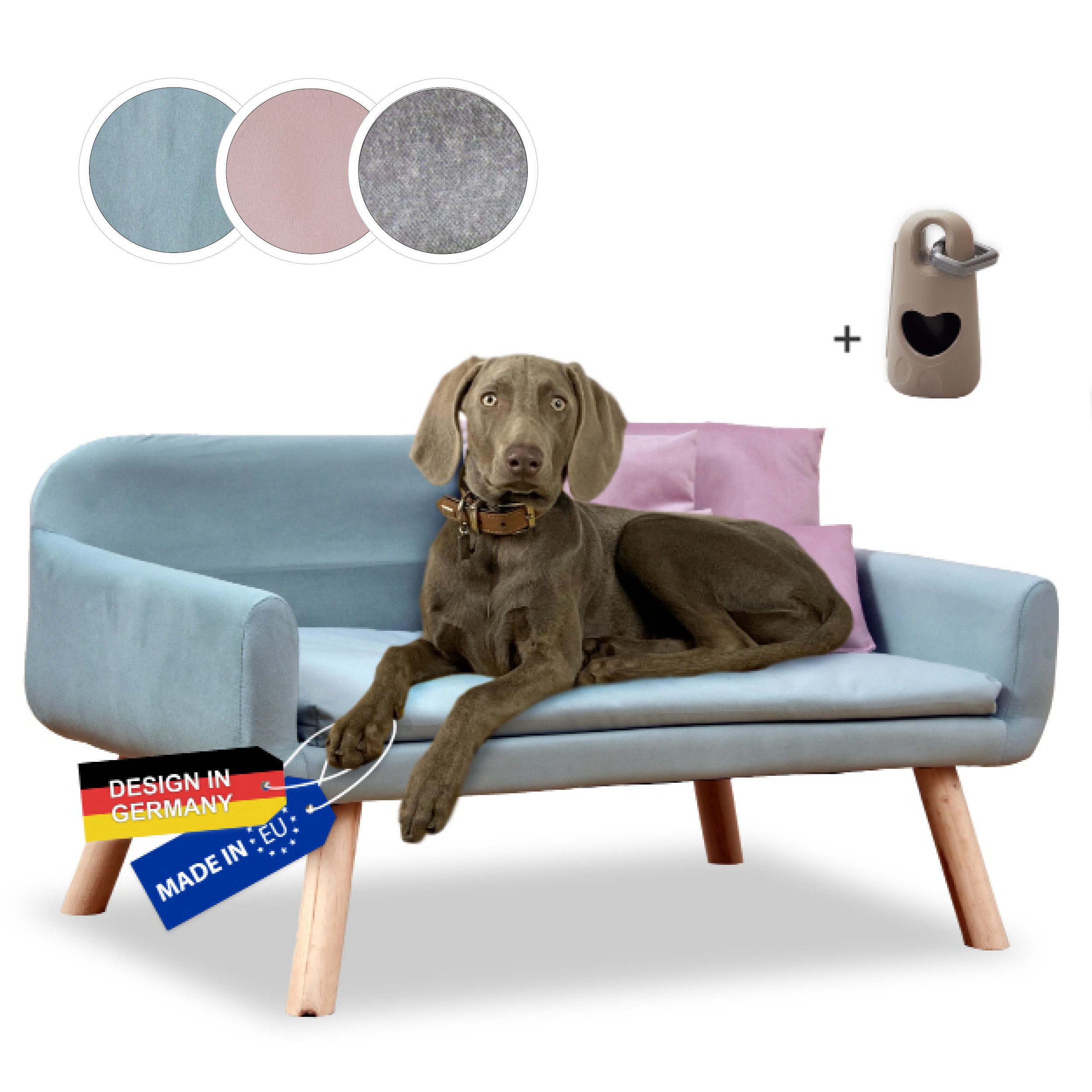 Rohrschneider Tiersofa edles Hundesofa Hundecouch CHICAGO inkl. Hundekotbeutelset