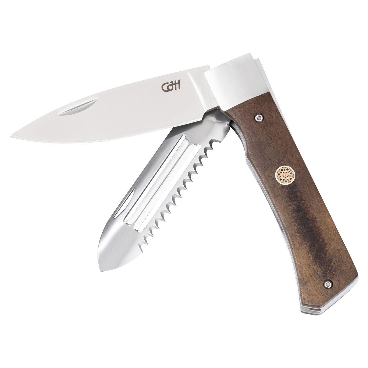 Herbertz Taschenmesser Herbertz CJH Outdoor Kochmesser, Walnussholz, Taschenmesser, (1 St), Sparschäler, Fischschupper