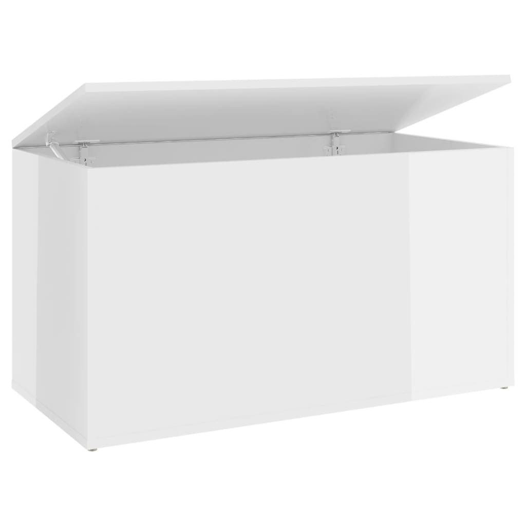 Truhe Aufbewahrungstruhe Hochglanz-Weiß 84x42x46 cm Spanplatte