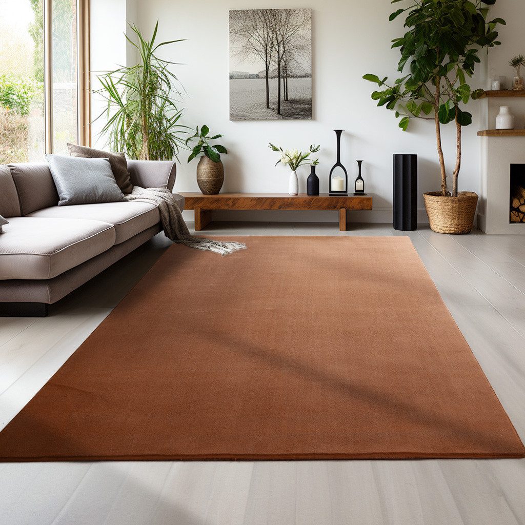 Carpettex Veloursteppich Unicolor - Einfarbig, Läufer, günstig online kaufen
