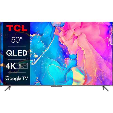 TCL 50C631X2 QLED-Fernseher (126 cm/50 Zoll, 4K Ultra HD, Google TV, Smart-TV, HDR Premium, Dolby Atmos, HDMI 2.1, Metallgehäuse, ONKYO-Sound)
