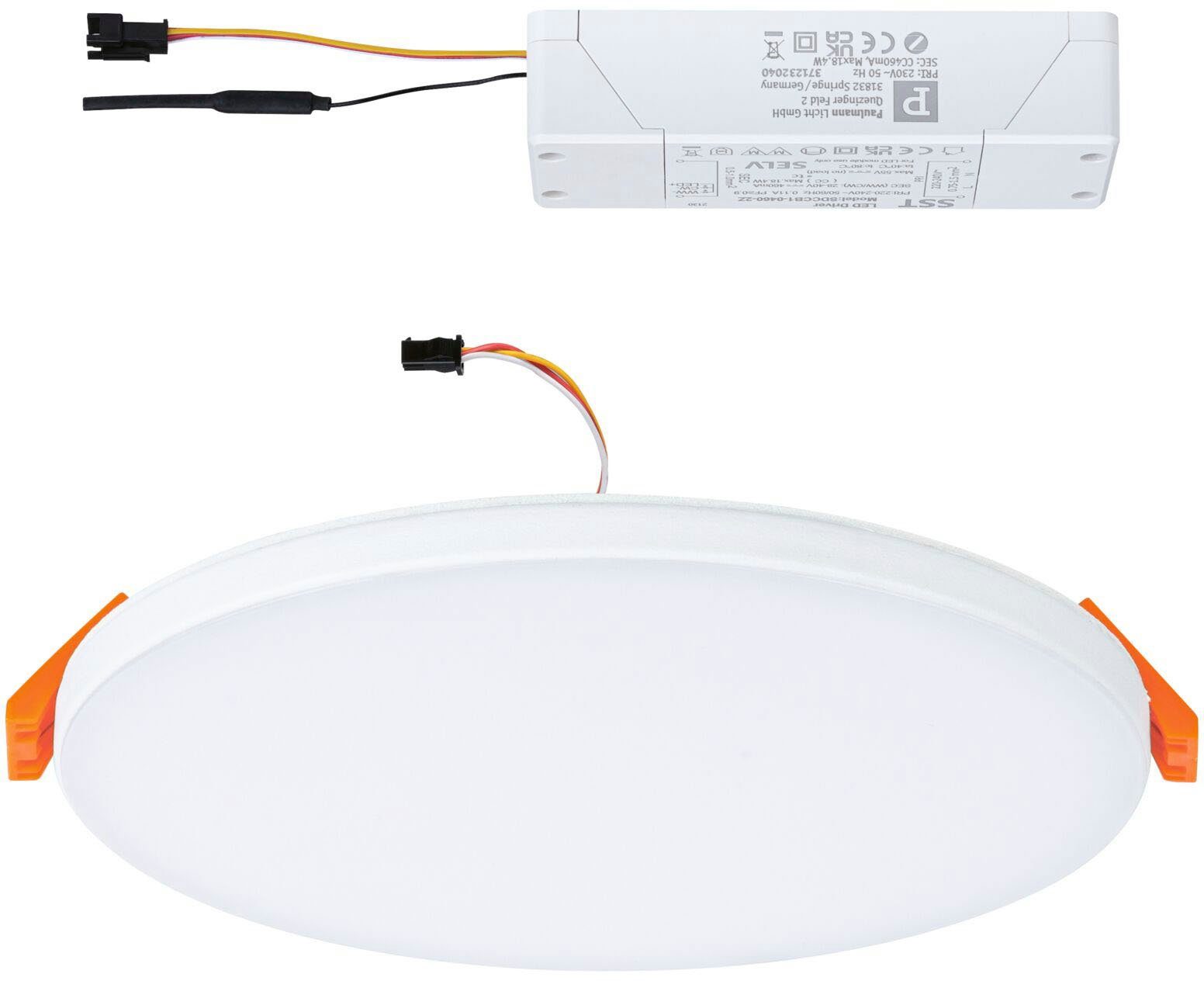 Paulmann LED Einbauleuchte Veluna VariFit Edge IP44 rund Tunable White, Weiß dimmbar, LED fest integriert, Tageslichtweiß, LED Einbaupanel ZigBee, App steuerbar