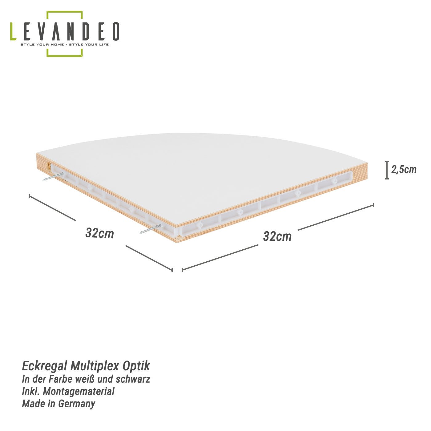 Levandeo® Wandregal, Wandregal Eckregal Weiß Hängeregal Schweberegal Wandde günstig online kaufen