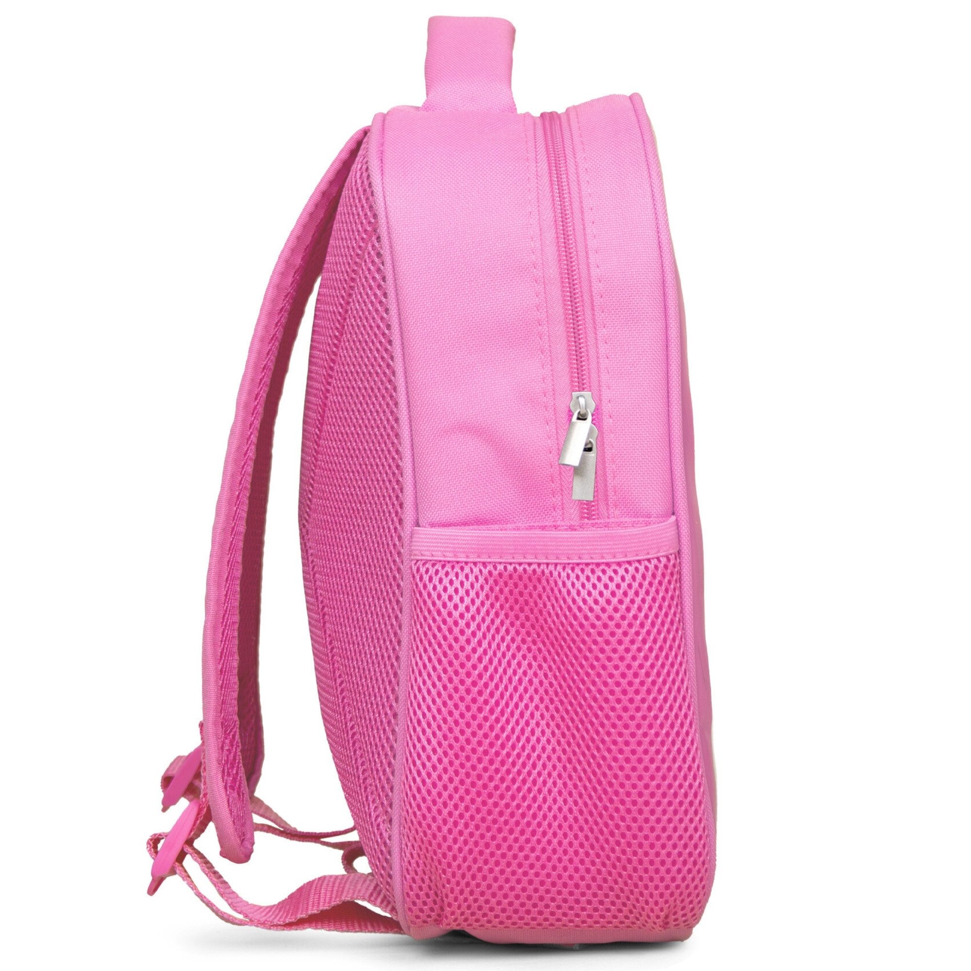 NoBoringSuitcases.com© Rucksack Rosa - Rosa Glitzerherzen, Kinderrucksack, Schulrucksack, Freizeitrucksack, Mädchen, Kindergarten