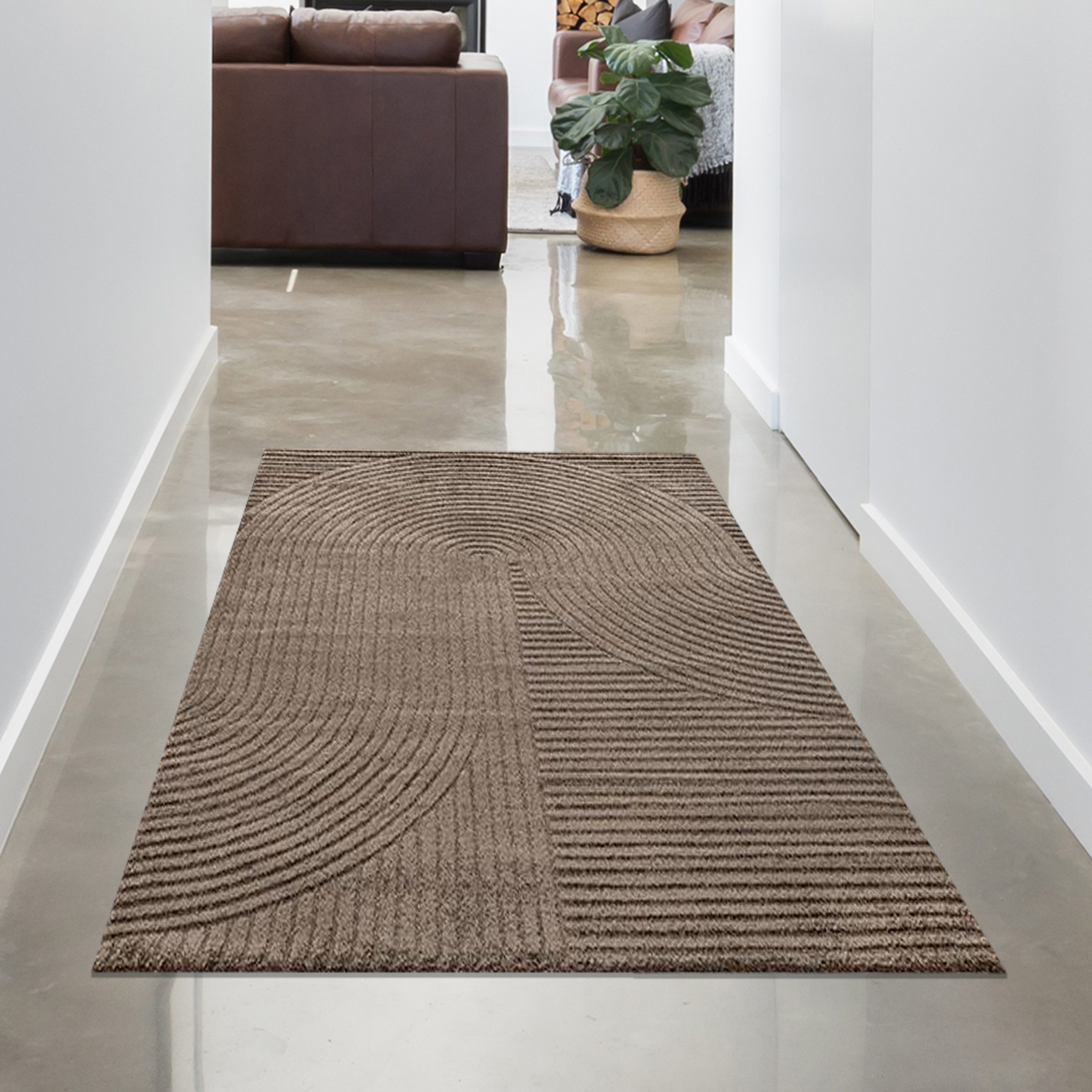 Carpetia Teppich Moderner Teppich mit Bogenmuster Pflegeleicht Strapazierfä günstig online kaufen