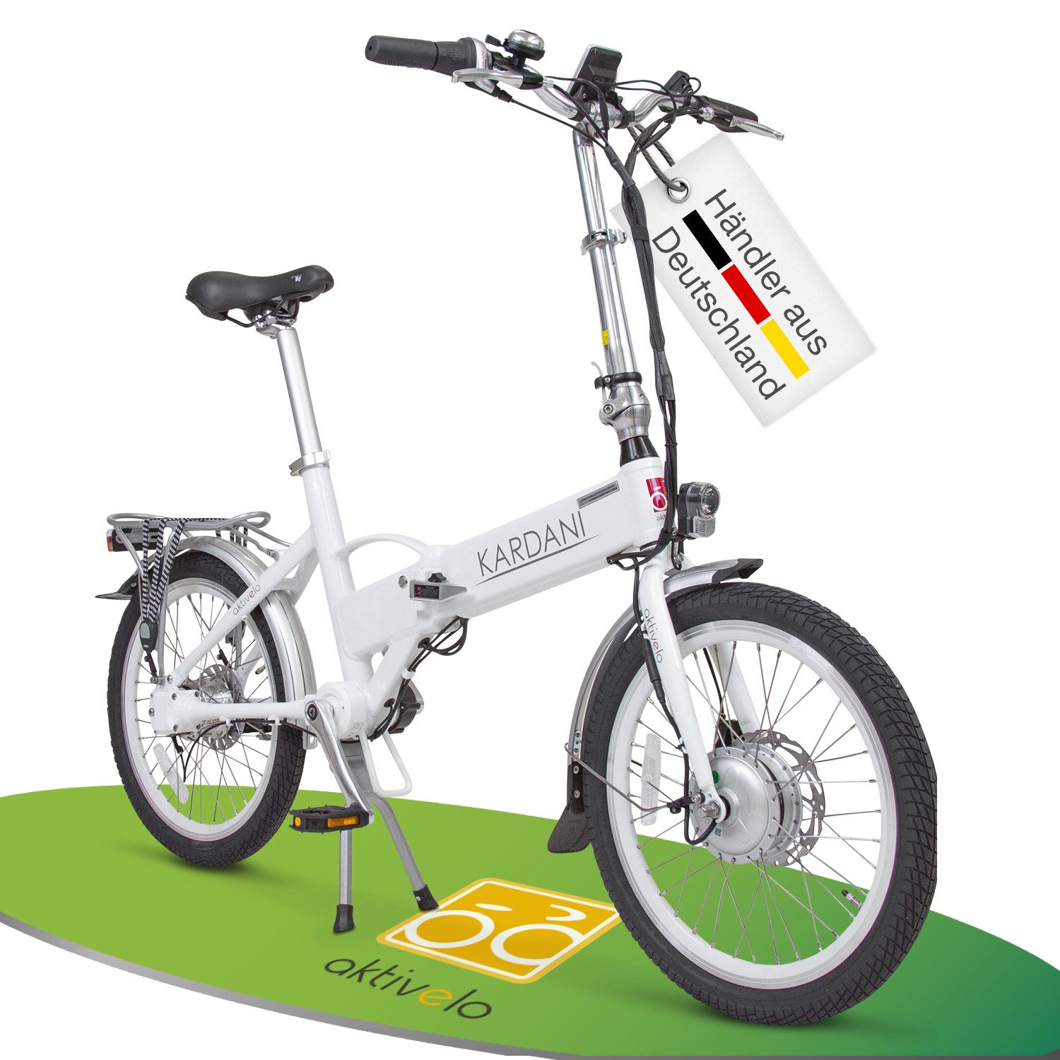 aktivelo Faltrad für Herren & Damen, 20 Zoll, elektro bis 75 km, 7 Gang, Kardanantrieb, Klapprad mit 9 Motorunterstützungsstufen & bis zu 25 km/h