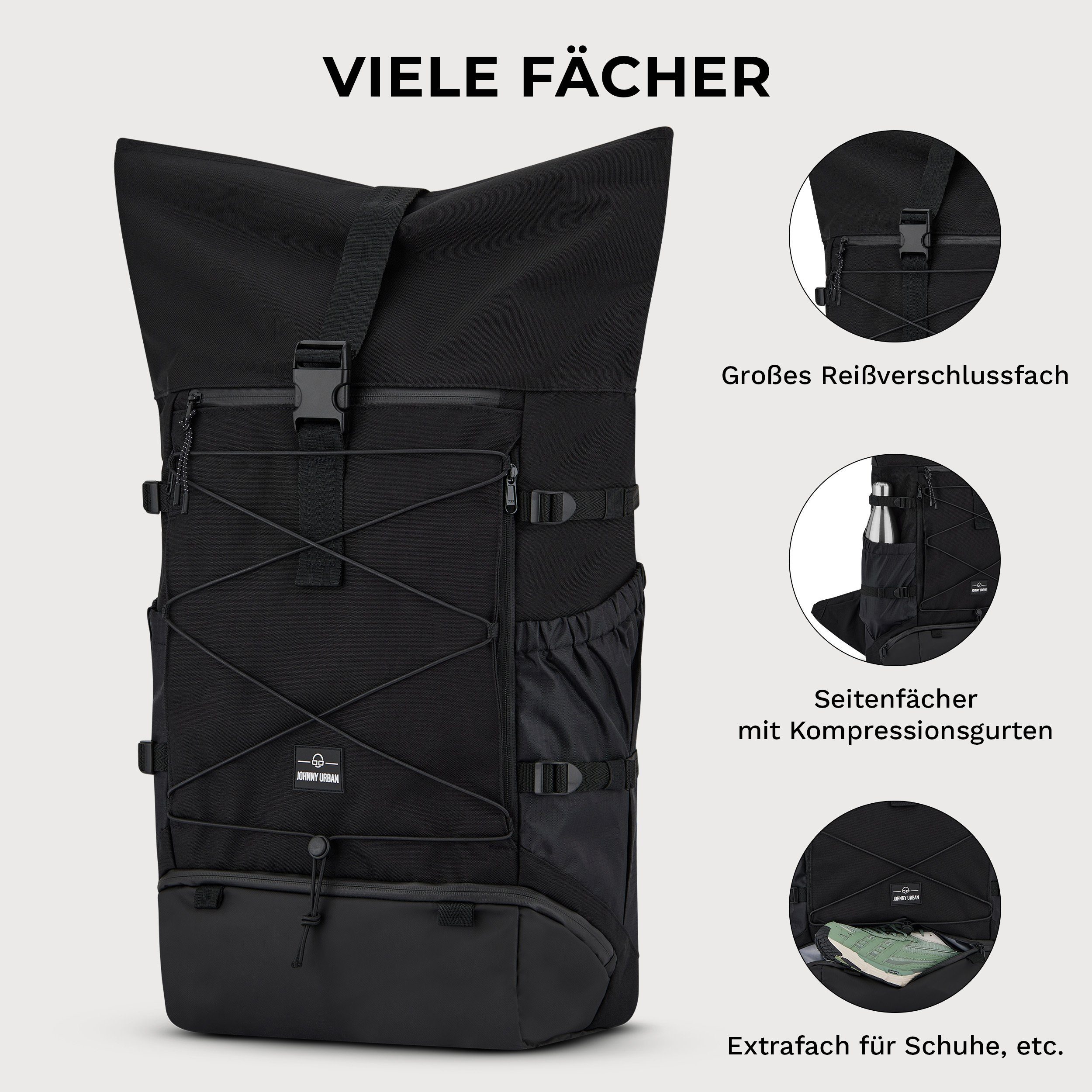 Johnny Urban Reiserucksack Travel Allen Large, Flexible Größe, Wasserabweisend – Bild 5 von 5