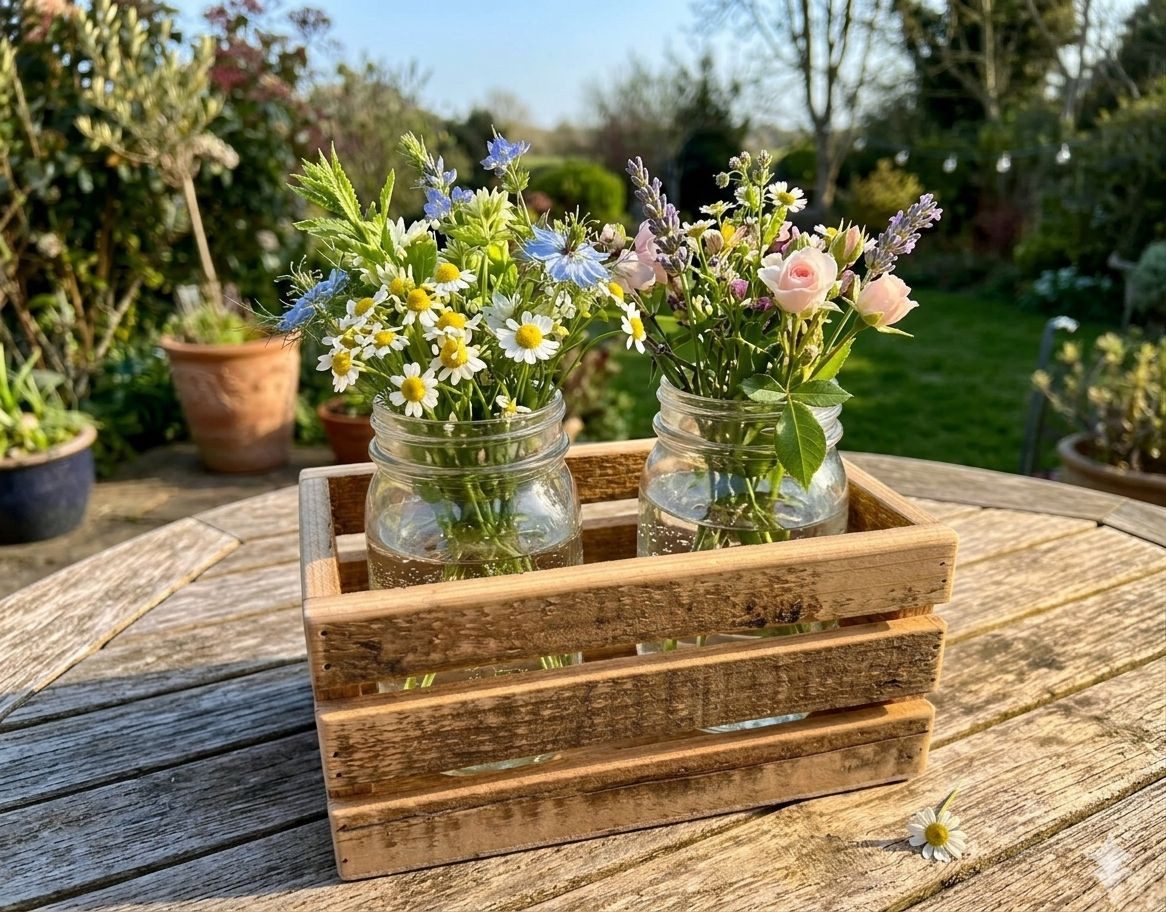 Dragimex Holzkiste Deko-Holzkiste mit 2 Gläsern – Rustikaler Charme für Haus & Garten