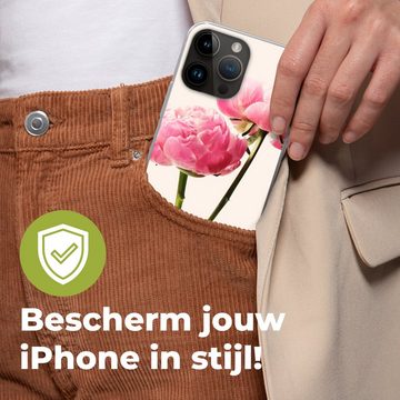 MuchoWow Handyhülle Blumen - Blüte - Rosa, Handyhülle Telefonhülle Apple iPhone 14 Pro Max