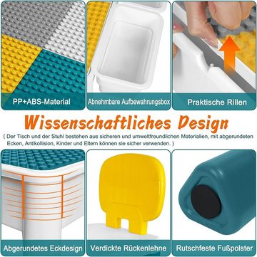 COIL Kindersitzgruppe Kindertischgruppe Kinderstuhl Kindertisch Kindermöbel, Material: PP+ABS, 2in1 – Blöcke oder Zeichnung