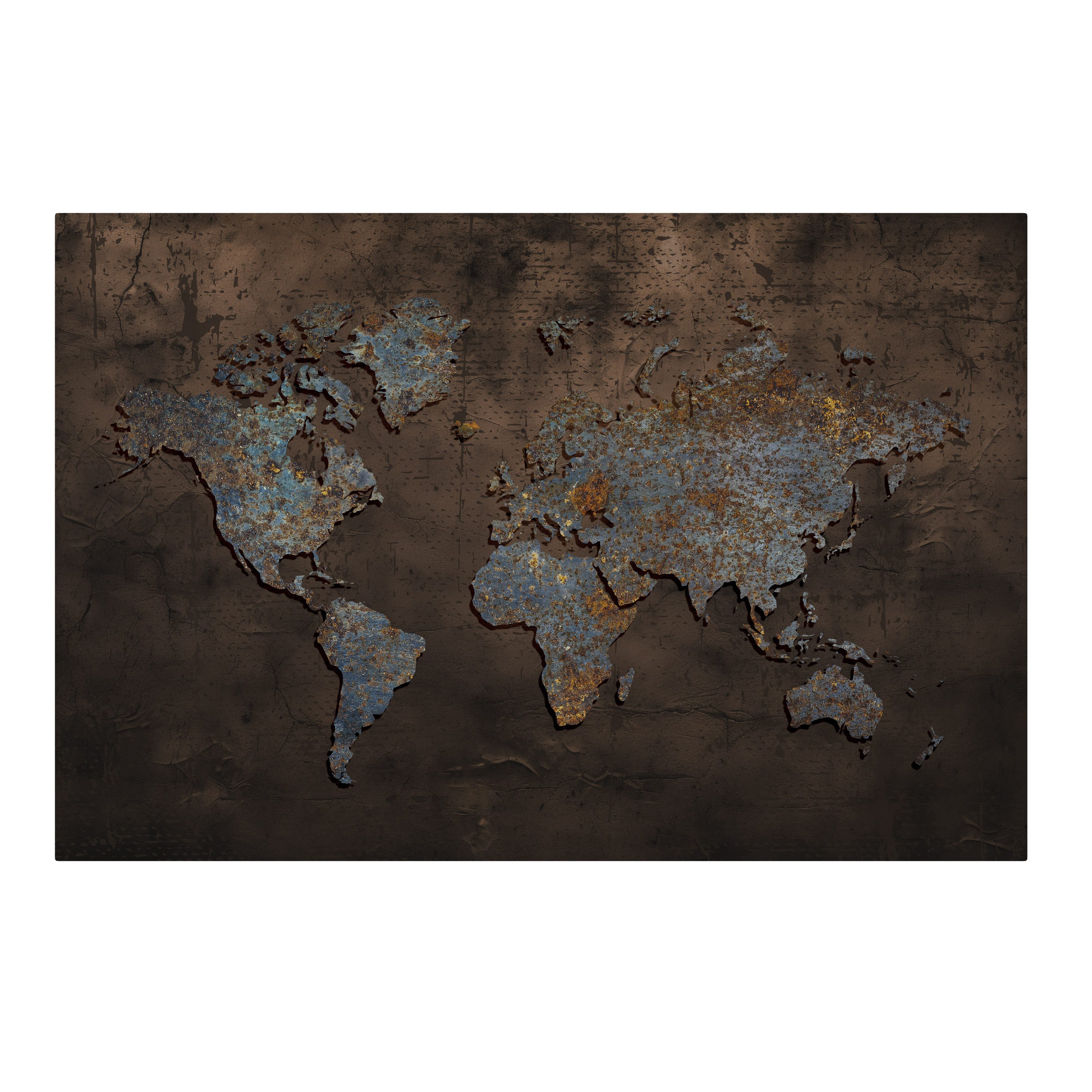 SPACEREBELS Leinwandbild METALLIC MAP OF MEMORIES, Weltkarte (1 St), 3 cm Keilrahmen, Baumwollleinwand