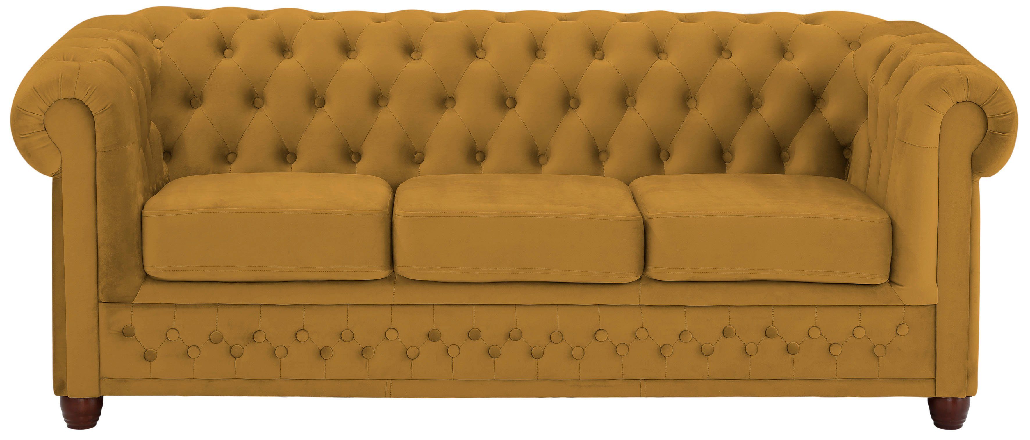 Home affaire Chesterfield-Sofa New Castle, mit hochwertiger Knopfheftung in Chesterfield-Design, B/T/H: 203/86/72