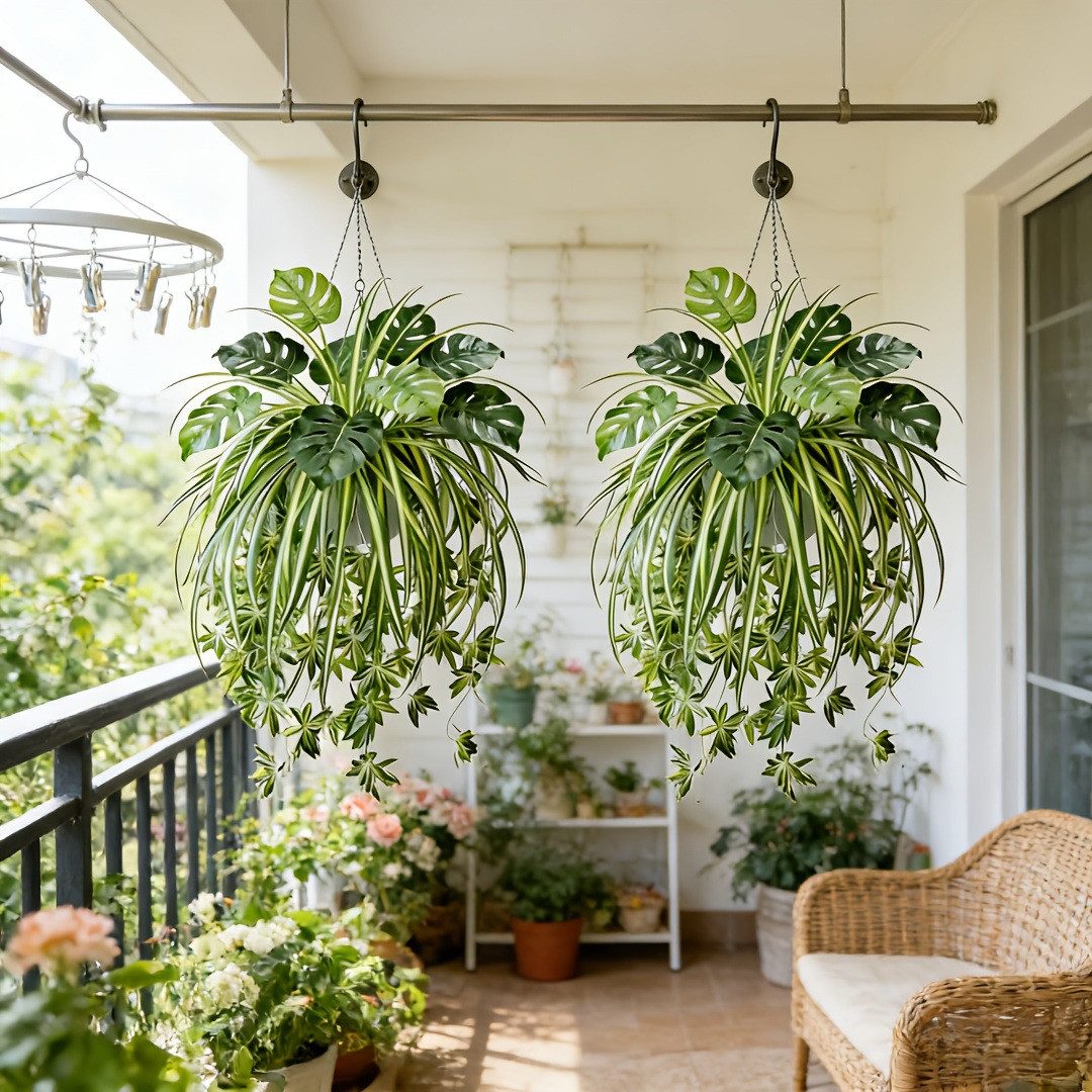Kunstblumenstrauß Künstliche Hängekorb-Monstera-Pflanzenkombination, Agger – Bild 3 von 5