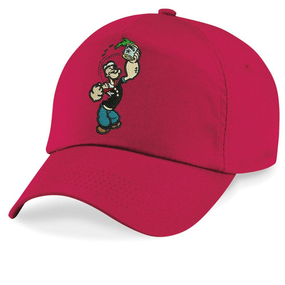 Blondie & Brownie Baseball Cap Kinder Popeye Stick Patch Spinat Stark Fitnes Gym One Size Rot | Baseball Caps