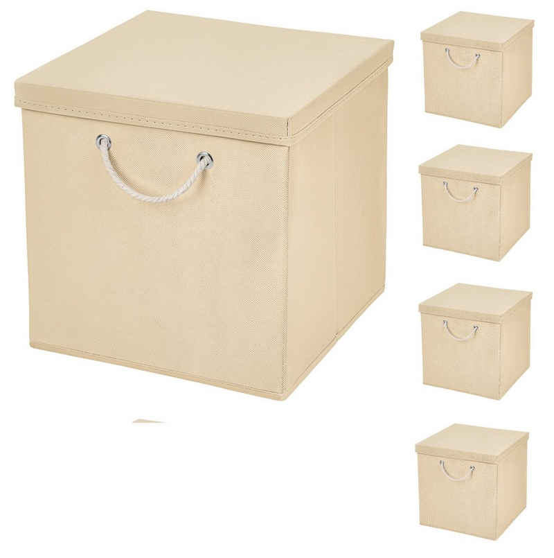 StickandShine Faltbox 5x Faltkiste 30x30x30 cm Aufbewahrungsbox Regalbox in verschiedenen Farben (5 Stück 30x30x30) moderne Faltbox Maritim mit Kordel 30cm