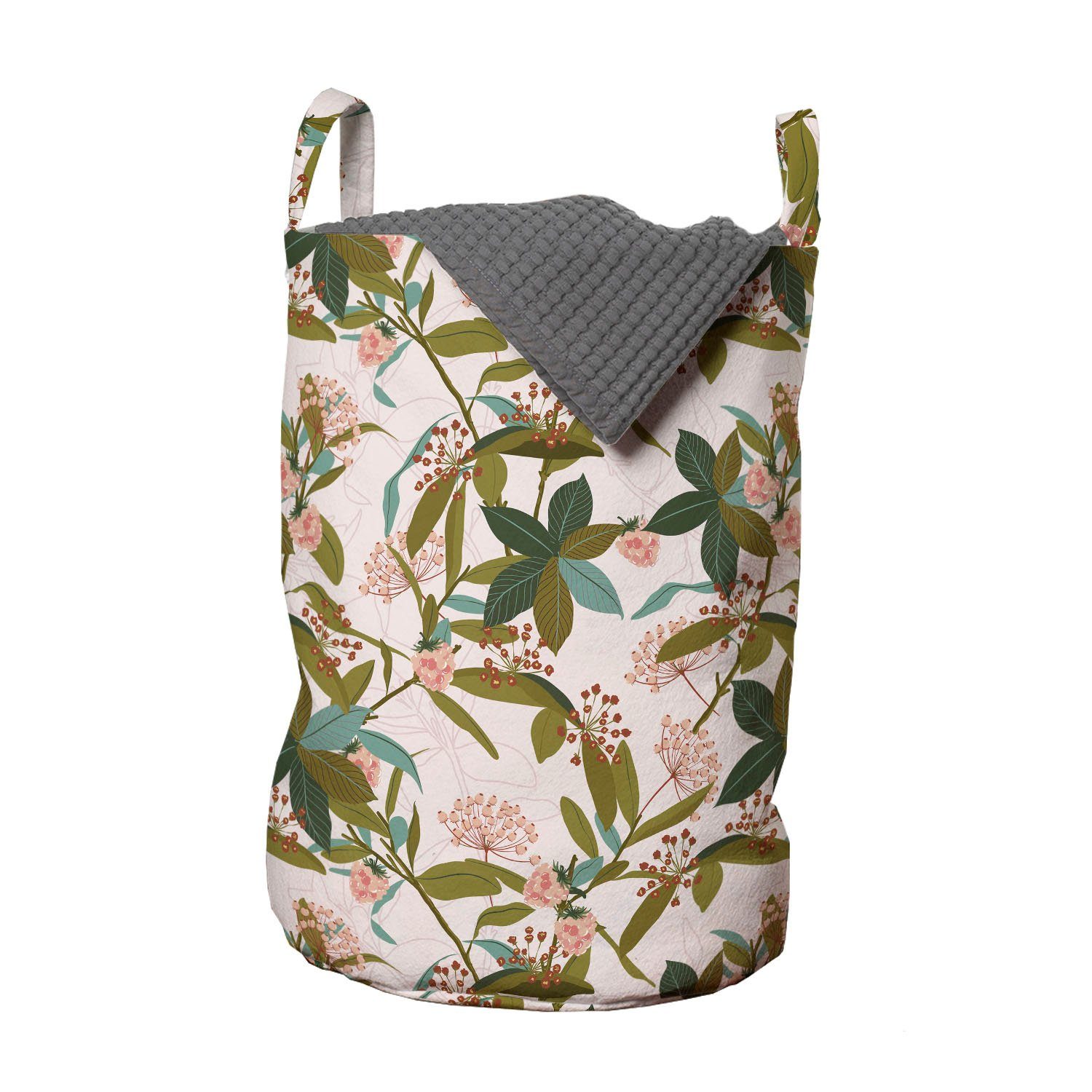 Abakuhaus Wäschesäckchen Wäschekorb mit Griffen Kordelzugverschluss für Waschsalons, Blumen Autumn Leaves Wild Flowers