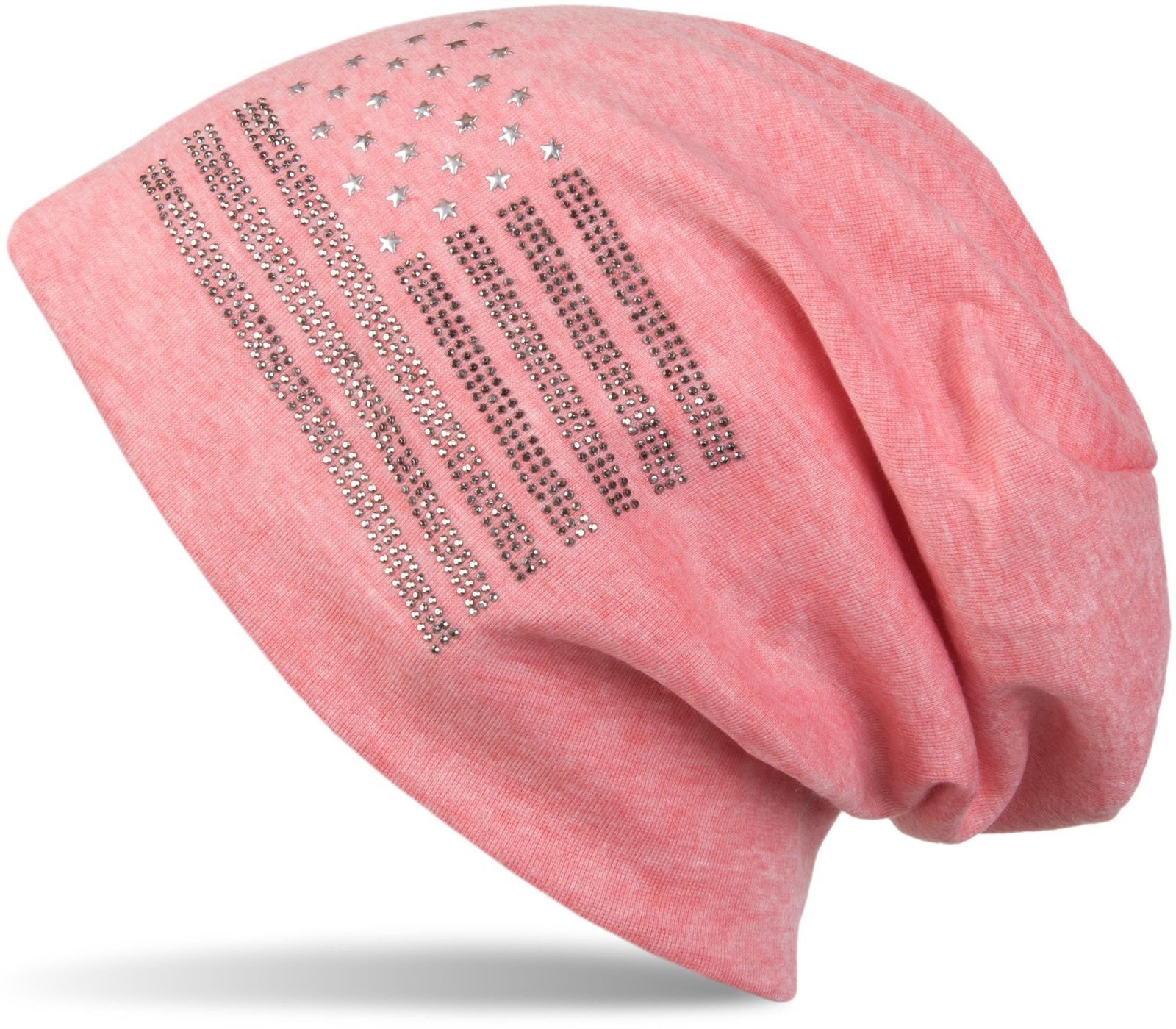 Beanie Beanie mit USA Flagge aus Strass