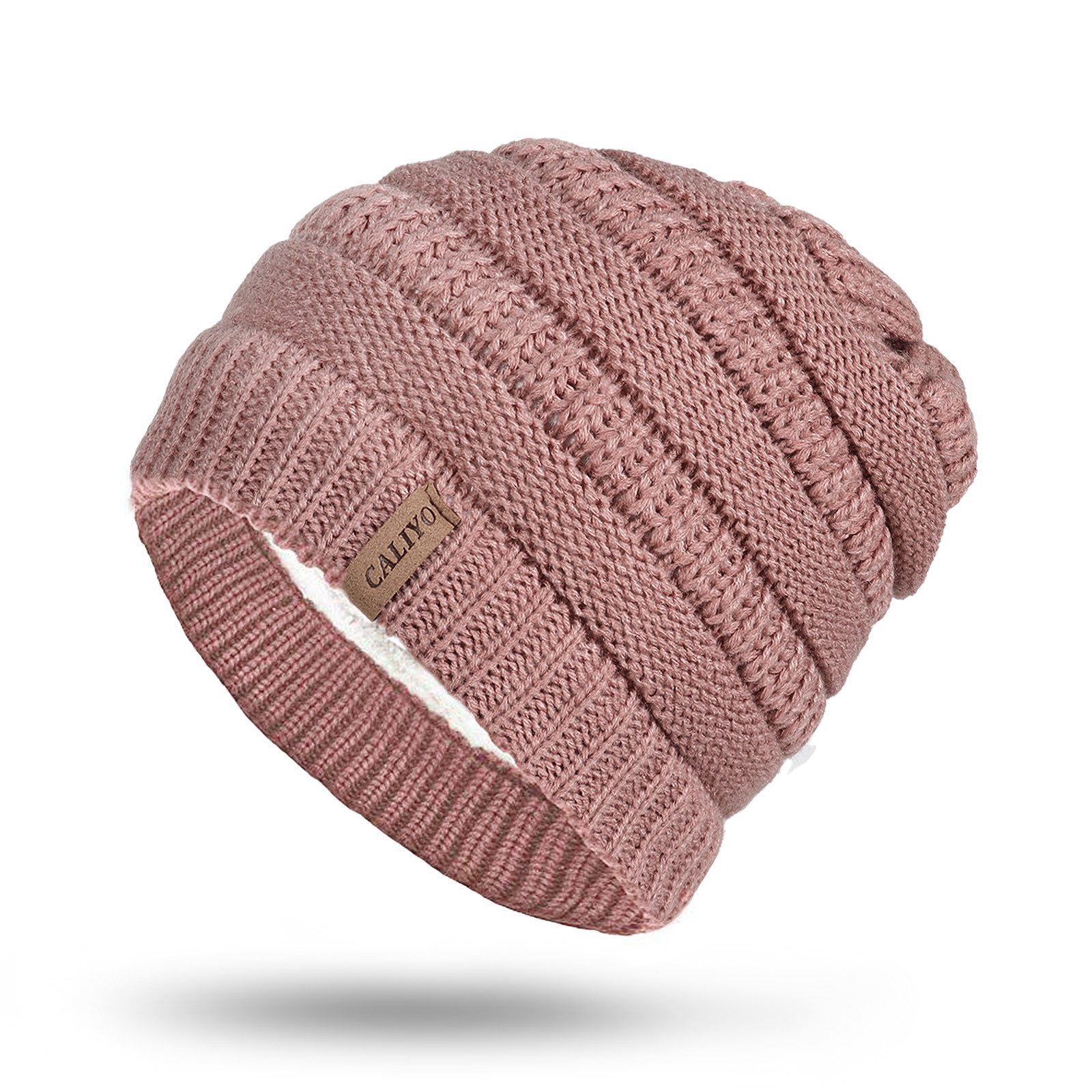 TAN.TOMI Strickmütze Beanie Damen Warm Federnd, Mütze Damen Herbst Winter (Strickmützen Mit Fleece Gefüttert) Wollmütze Damen Geeignet für Schule, Arbeit, Skifahren, Camping
