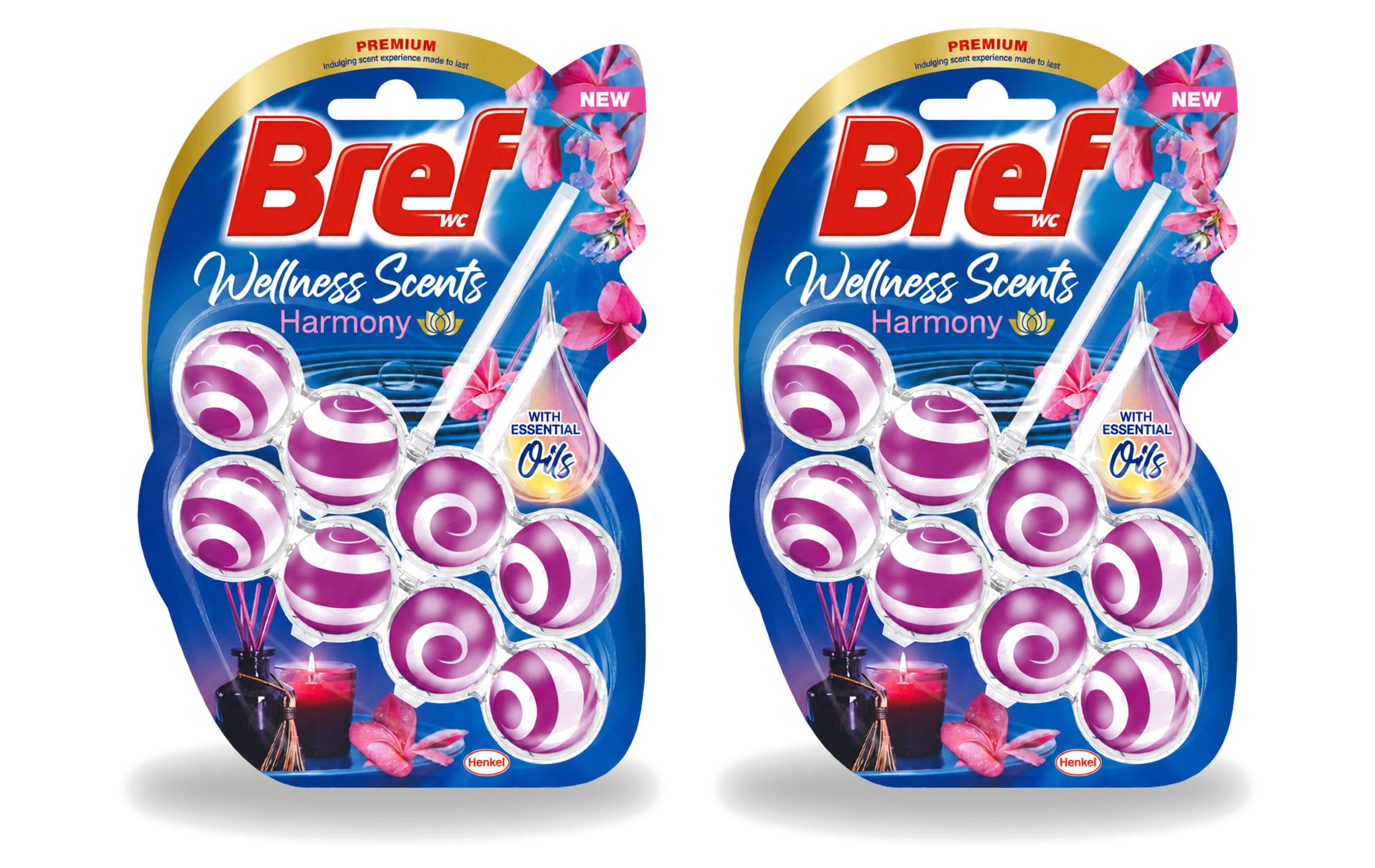 Bref Power WC-Duftspüler Wellness Scents Harmony WC-Stein 2er-Pack - Vorteilspackung - 2 Stücke (2-St)