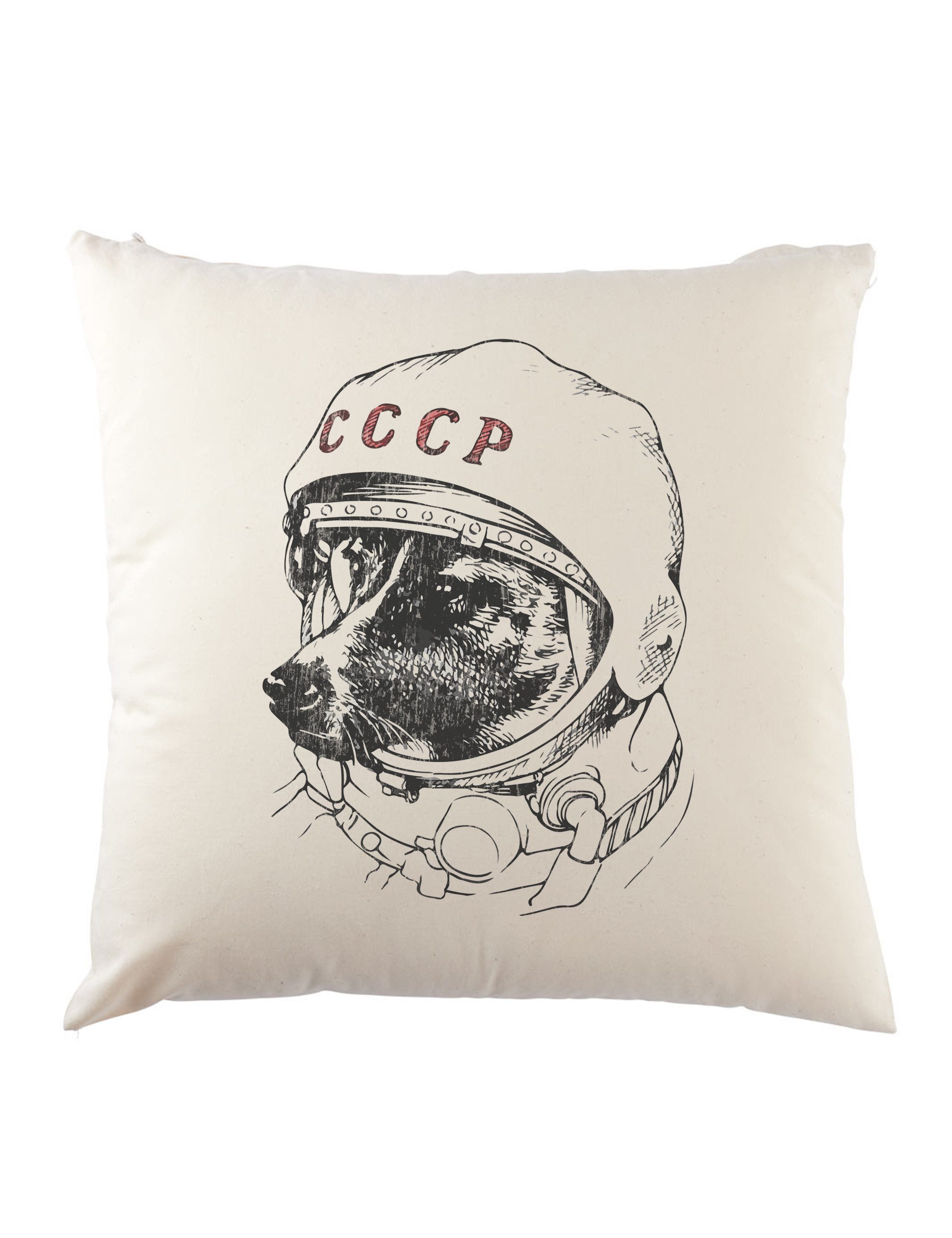 Dekokissen Space Dog Laika Dekokissen Rakete Raumschiff Weltall Hund Hündin