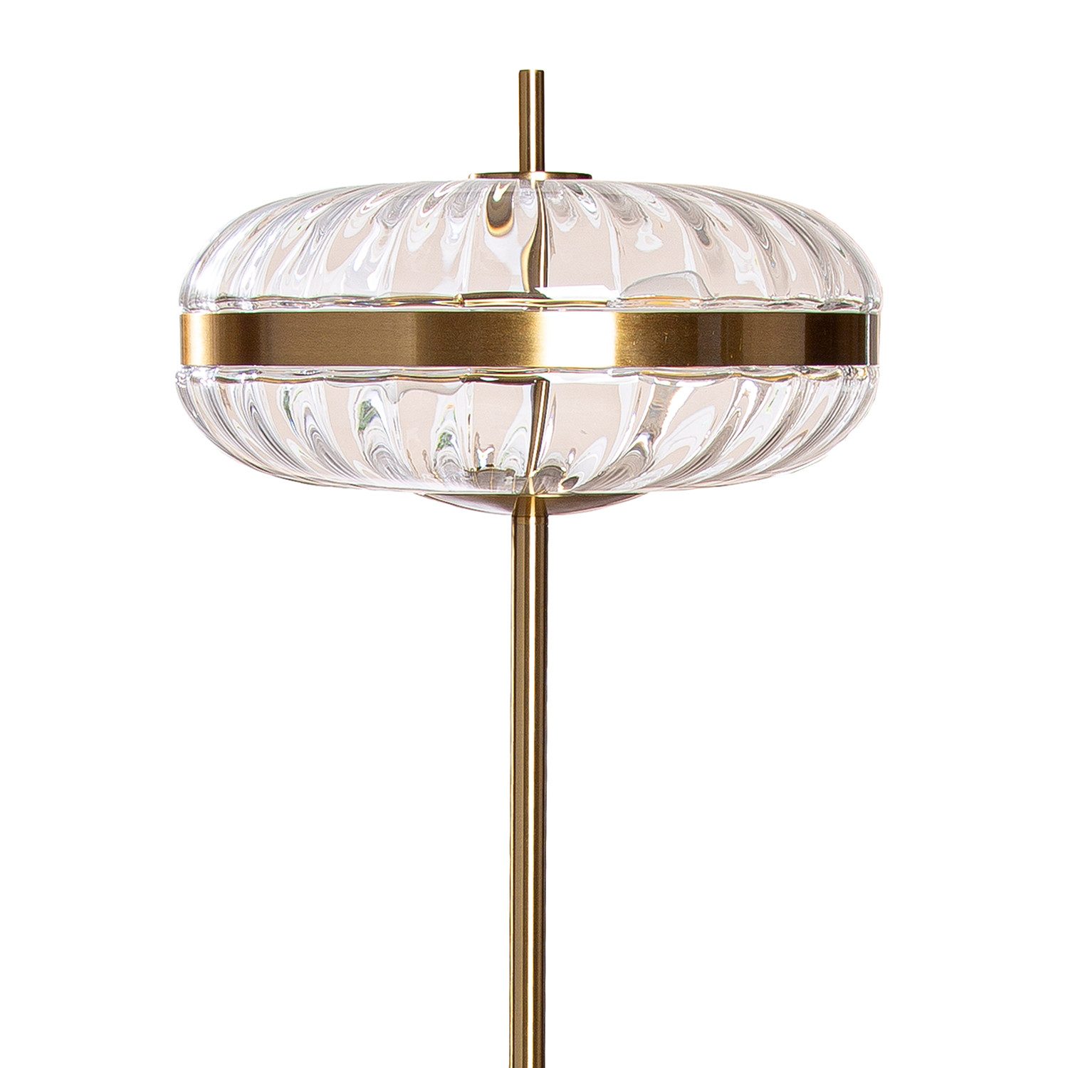 GILDE Stehlampe GLAMOUR Stehleuchte - gold - Glas,Metall - Höhe 150cm x Ø 35cm - Lampe, Tischlampe - Schreibtischlampe - Nachttischlampe