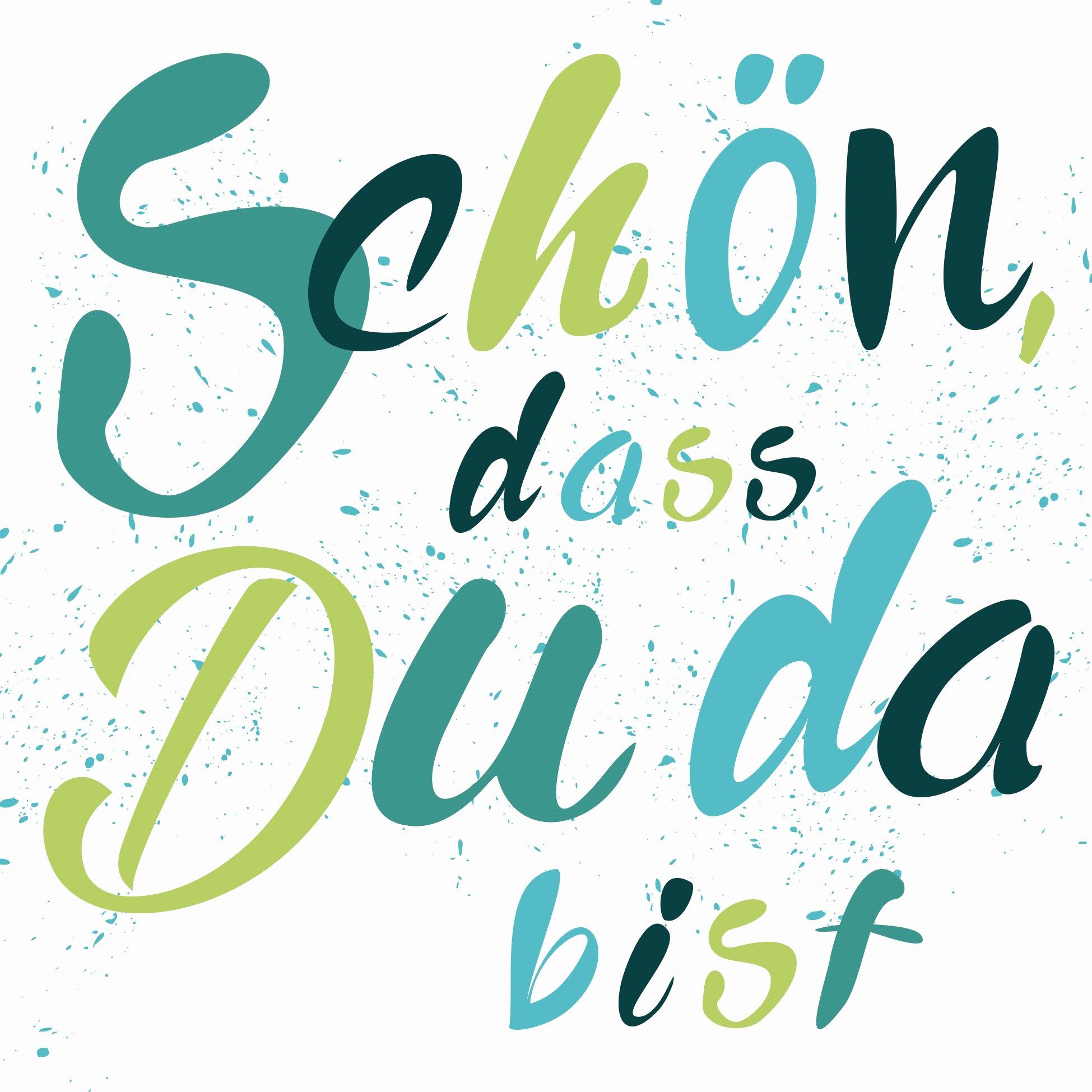 Serviettenshop Papierserviette 20 Servietten "Schön" blue / green - blau / grün 33x33cm, (20 St)