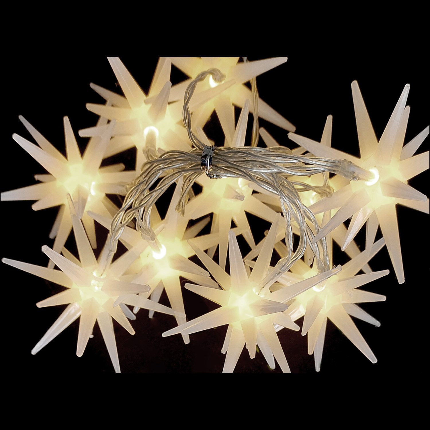 Mojawo Lichtervorhang LED Fenster Lichterkette 10 Sterne Weihnachtsbeleuchtung Batterie