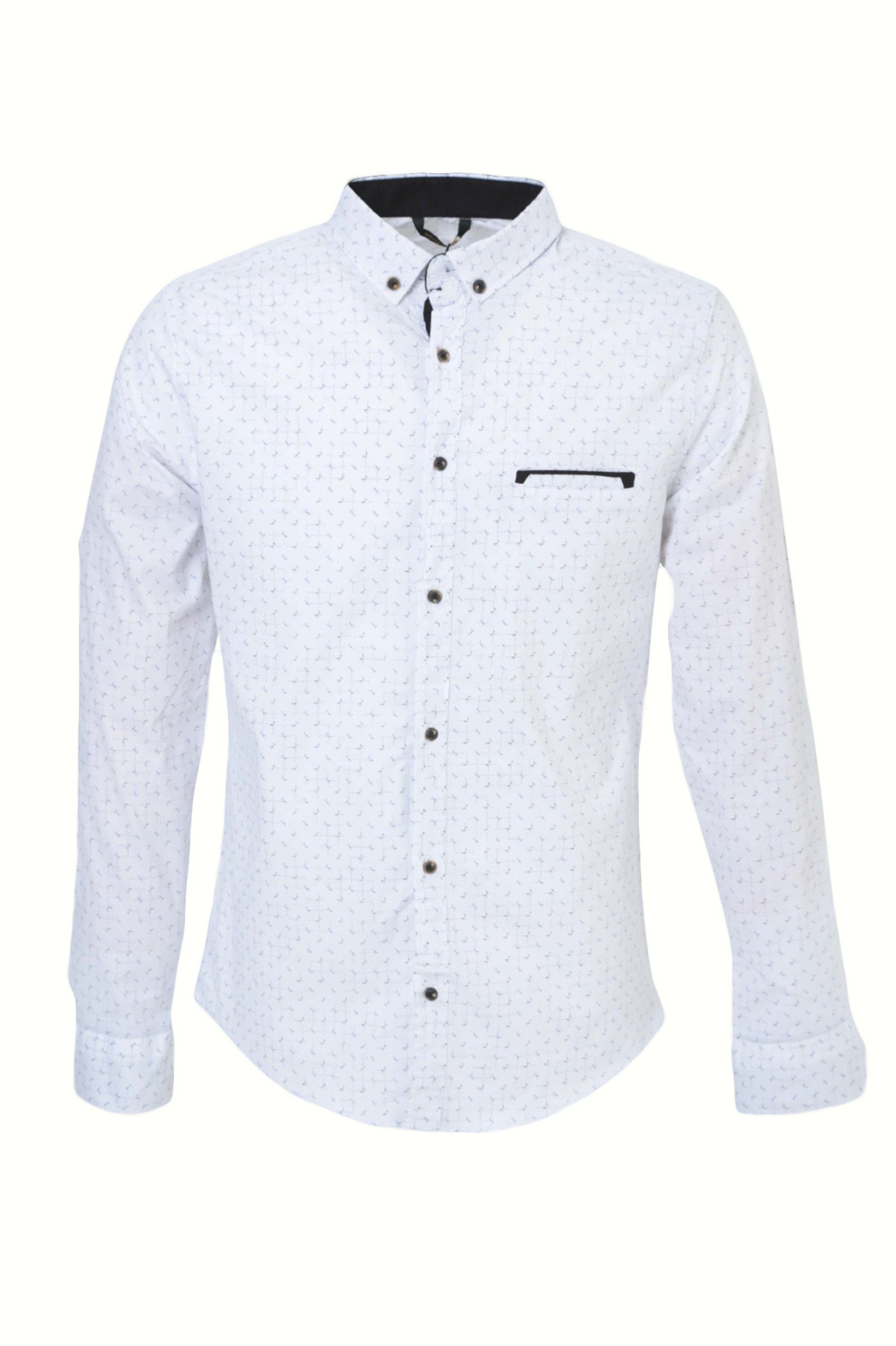 Langarmhemd Megaman Herren Freizeit-Hemd Stretch Langarm Hemden