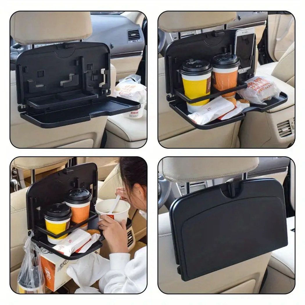 TUABUR Auto-Rückenlehnentasche Auto-Rücksitz-Tablett, faltbar, Auto-Rücksitz-Tisch, Schwarz Schreibtisch