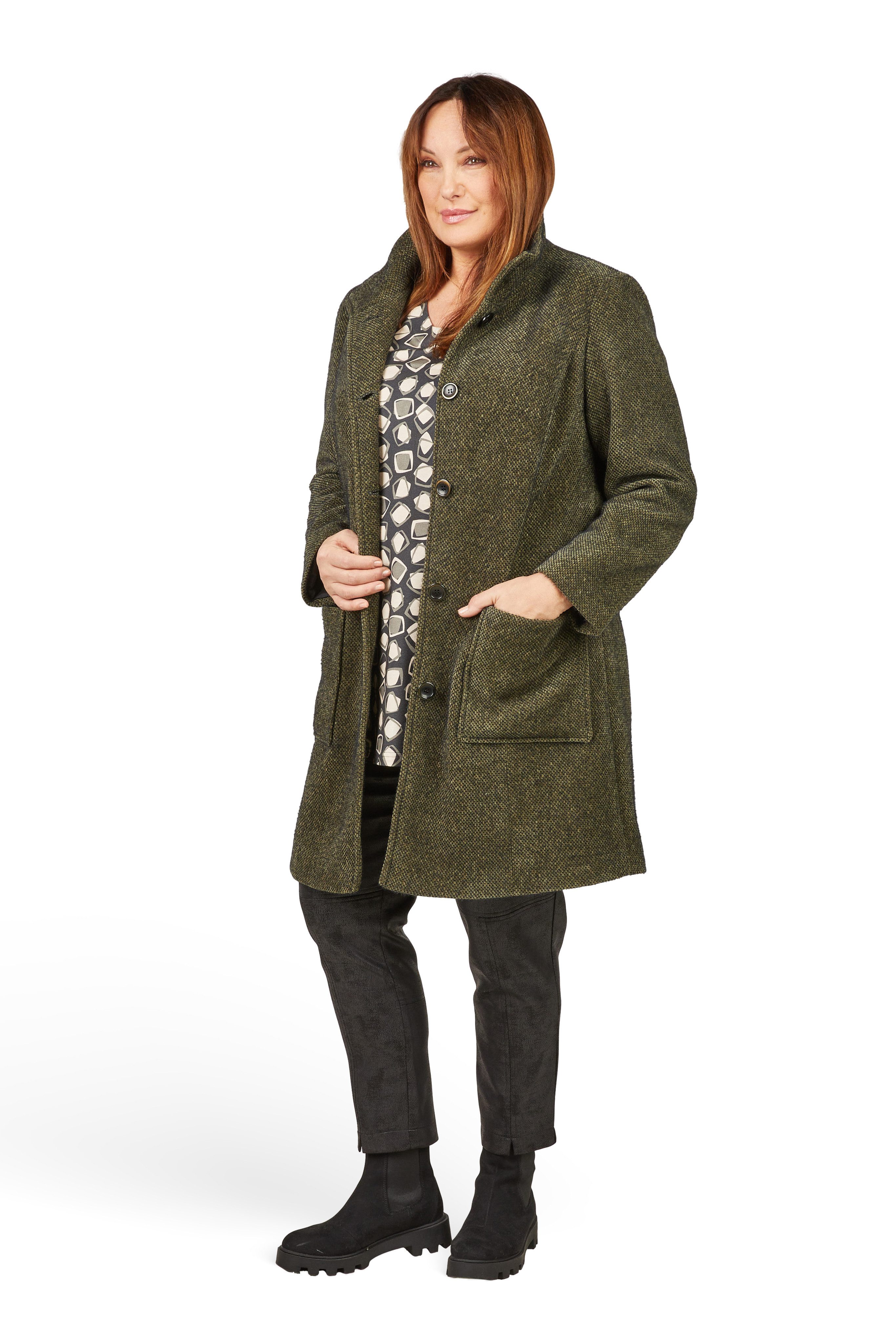 Mona Lisa Winterjacke Große Größen Winterjacke mit aufgesetzten Taschen – sanftes, weiches Material