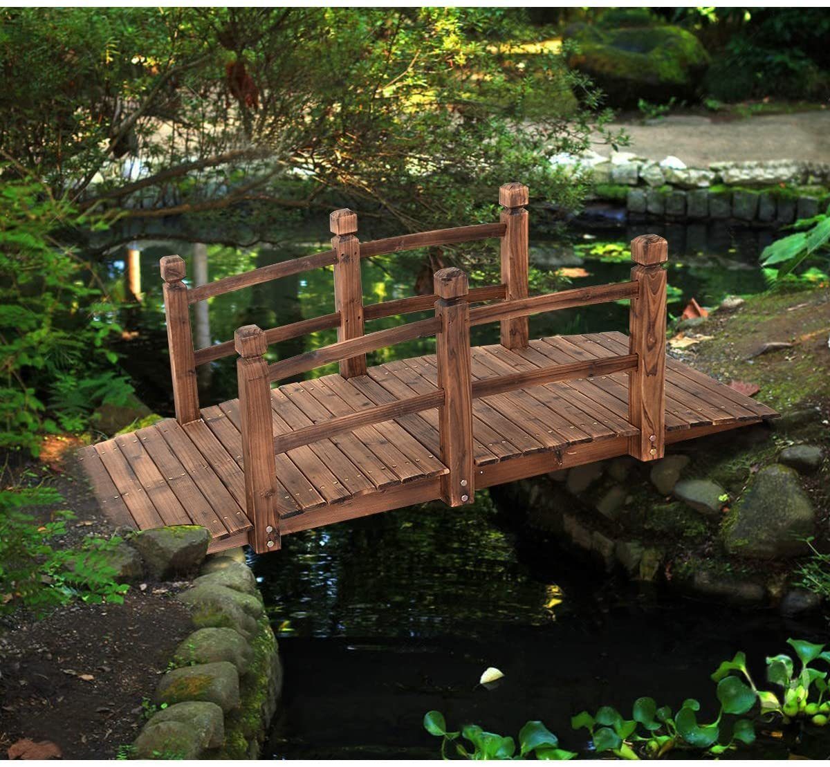 COSTWAY Zierbrücke, Holzbrücke, Gartenbrücke, Dekobrücke, 150 günstig online kaufen
