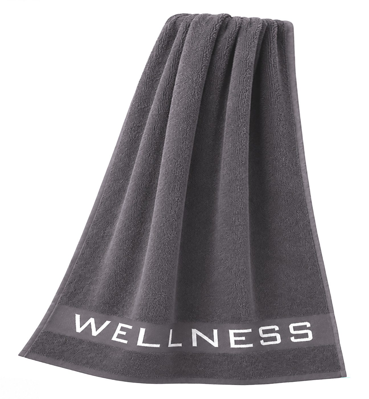 heimtexland Saunatuch Wellness Sauna Handtuch Badetuch Walkfrottier, Walkfrottee (Stück, 1-St), Jacquard Bordüre, weich und saugstark, Duschtuch, 70x180 cm