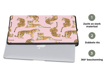 MuchoWow Laptop-Hülle Muster - Tiger - Tiere 13.3 Zoll, Laptopsleeve, weiches Innenfutter zum Schutz Kratzern, Laptoptasche