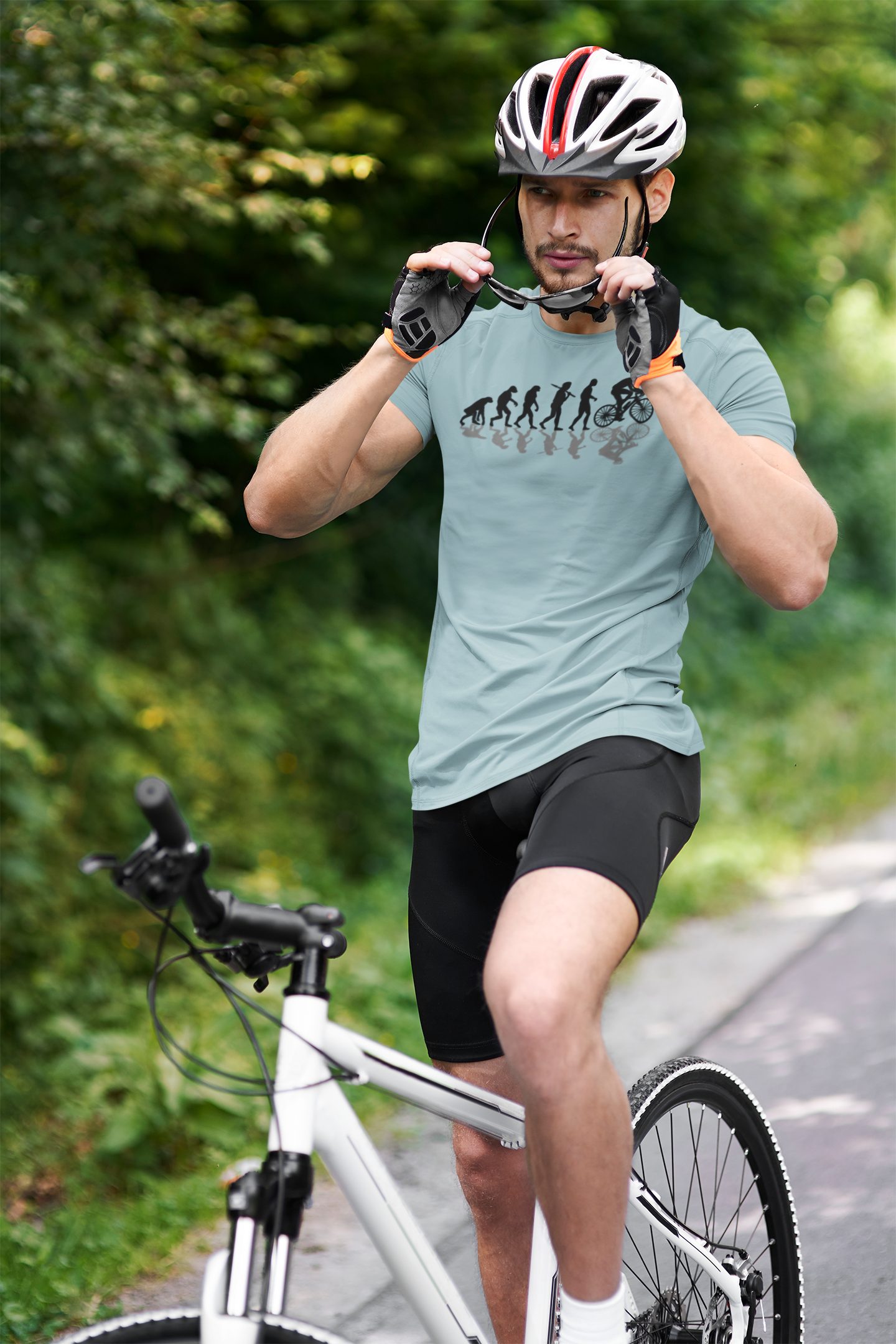Baddery Print-Shirt Fahrrad T-Shirt: "Bike Evolution", hochwertiger Siebdru günstig online kaufen