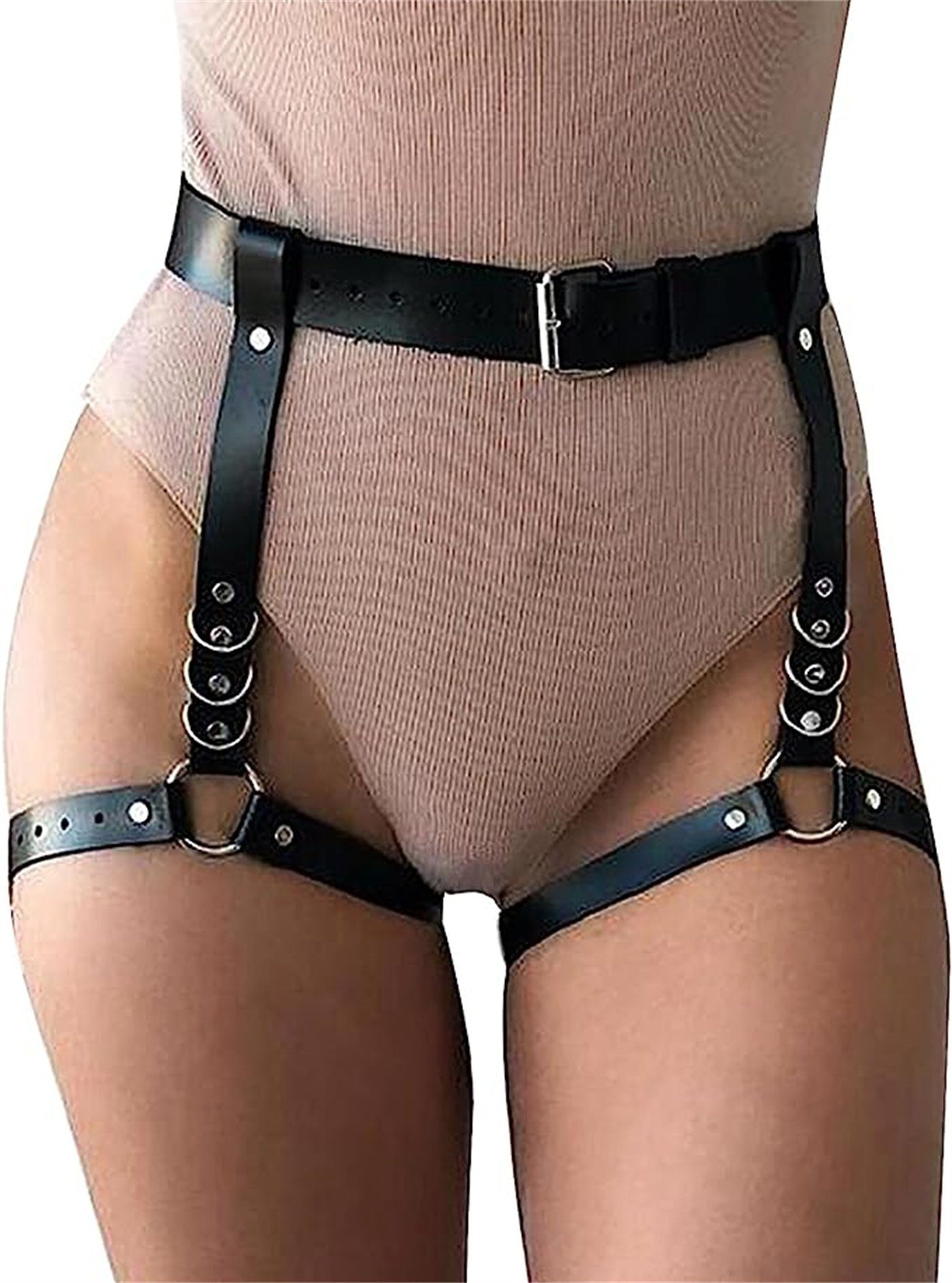 Frauen inspink Ketten Leder Gürtel Hüfte Kettengürtel Harness Sexy mit
