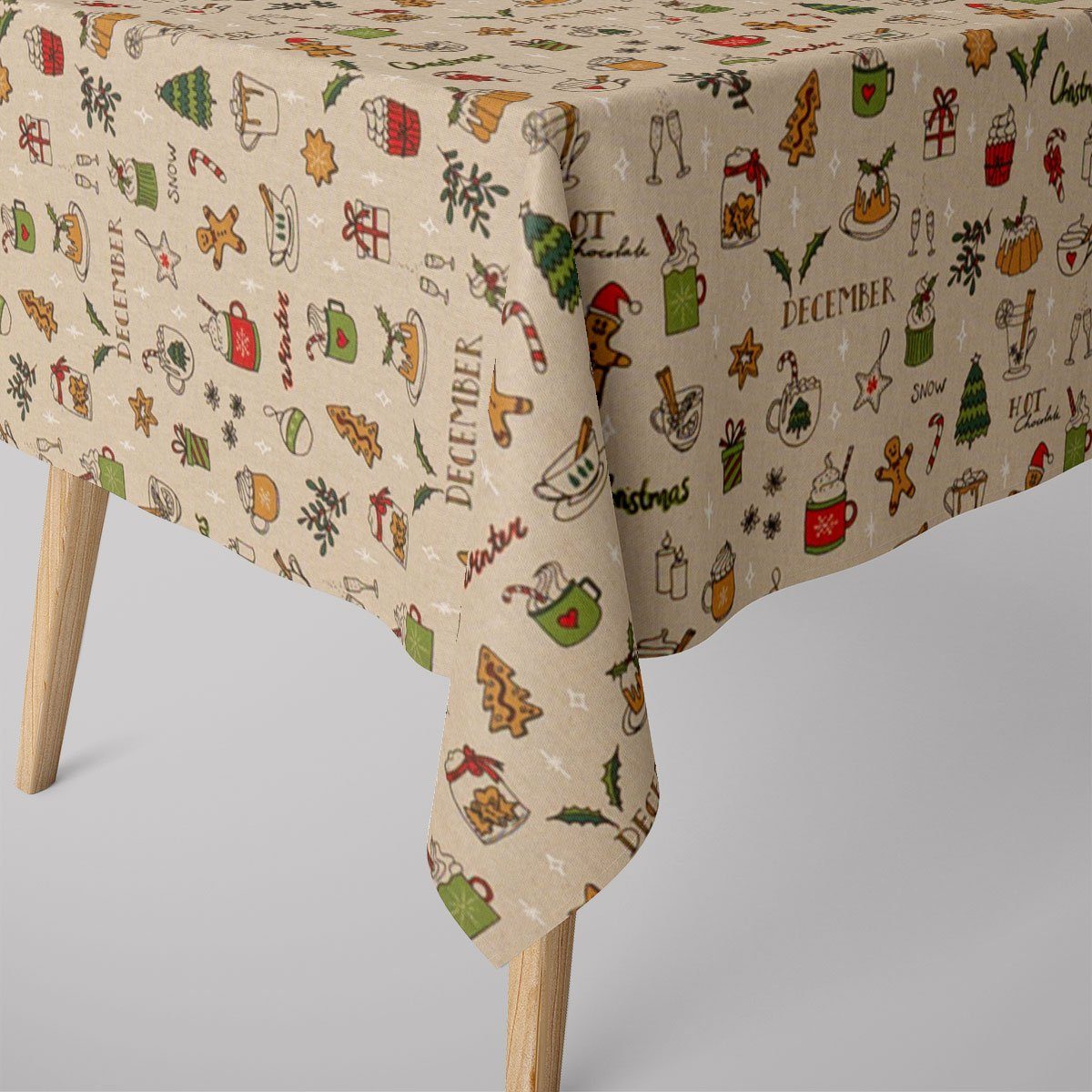 SCHÖNER LEBEN. Tischdecke Weihnachtstischdecke Christmas Doodle günstig online kaufen