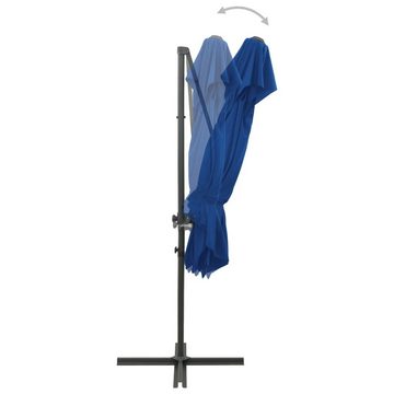 vidaXL Balkonsichtschutz Ampelschirm mit Lüftung Azurblau 250x250 cm