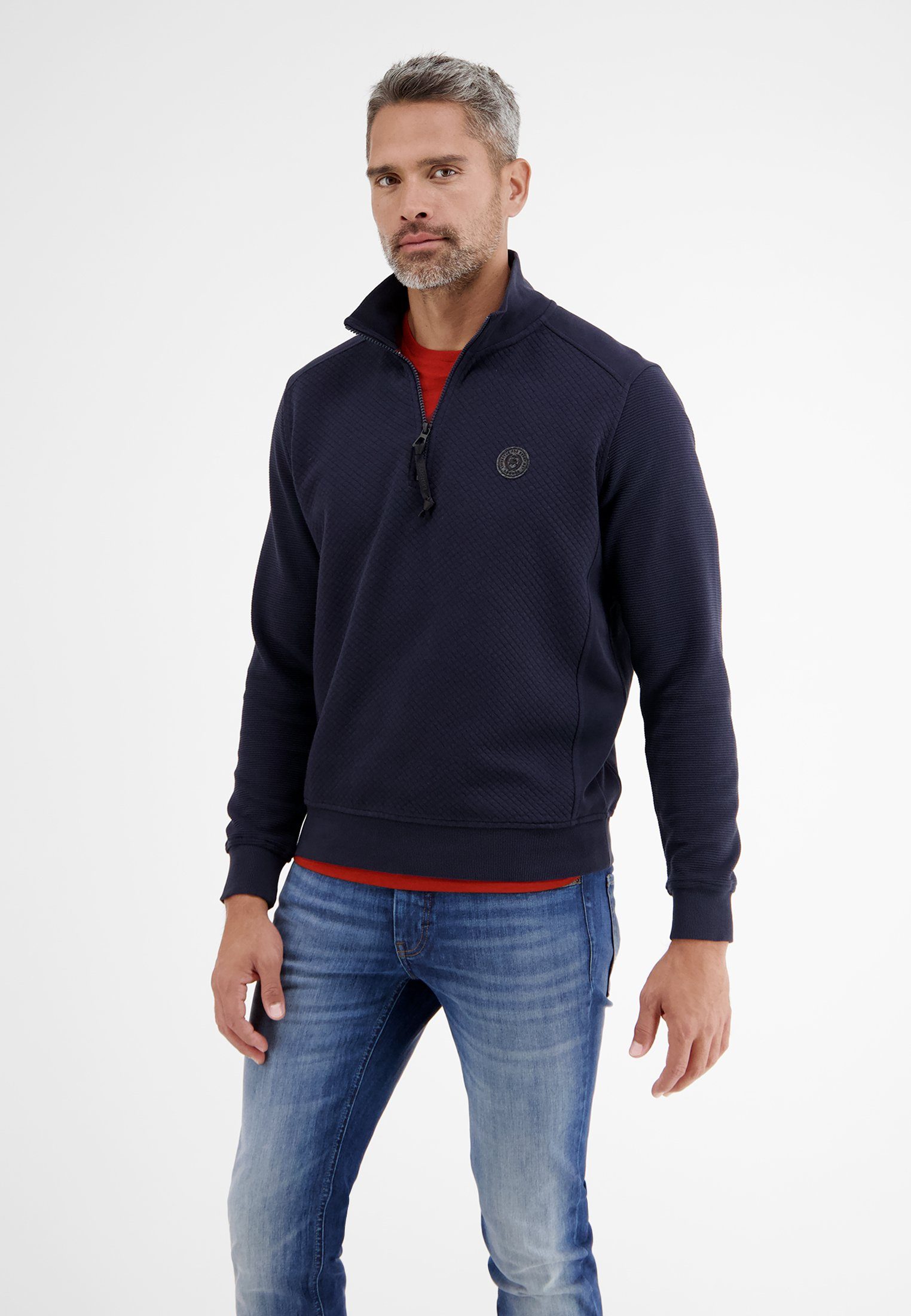LERROS Sweatshirt LERROS Sweattroyer *Mixed Quality*, Troyerkragen mit ...