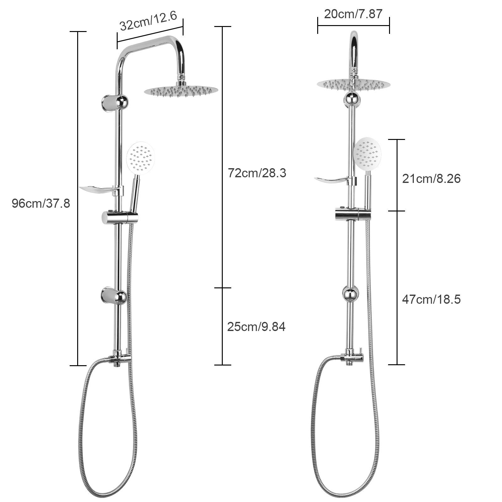 Duschsystem BlingBin mit wassersparend, Seifenlösungsbox 1-tlg), set Duschbrause Strahlarten, 2 (set, Regendusche, Duschen