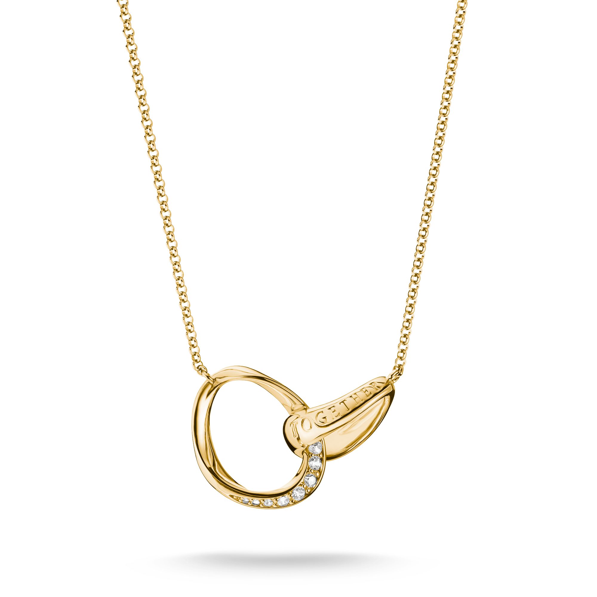 THOMAS SABO Kette mit Anhänger Together Kette groß gelbgoldfarben, mit Zirkonia (synth)