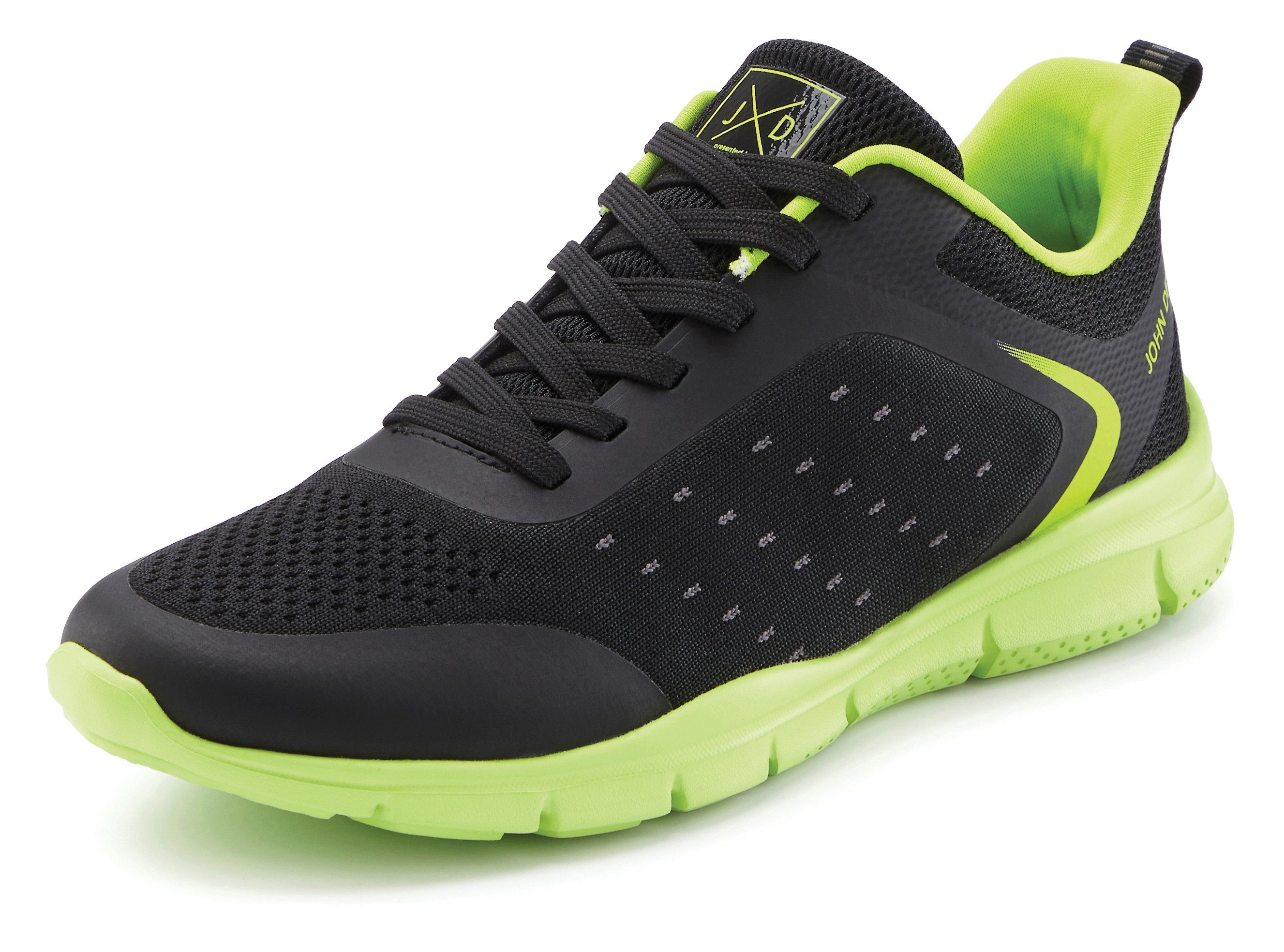 John Devin Schnürschuh, Freizeitschuhe, Schnürhalbschuhe, Halbschuh, Turnschuh Sneaker im sportiven Look mit farbiger Sohle VEGAN