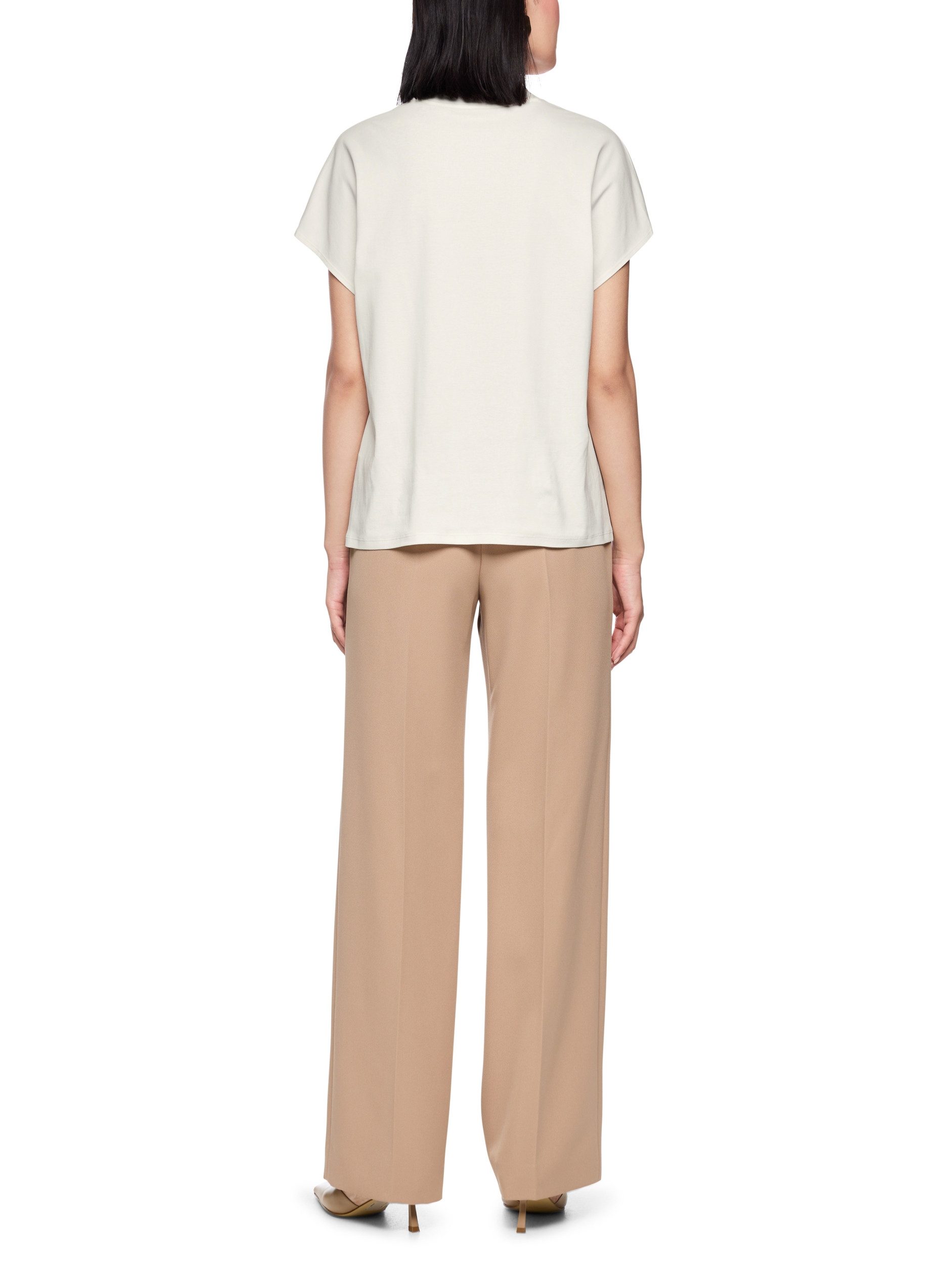 Marc Cain Kurzarmshirt Kurzarm T-Shirt mit Hotfix-Steinen - Regular Fit