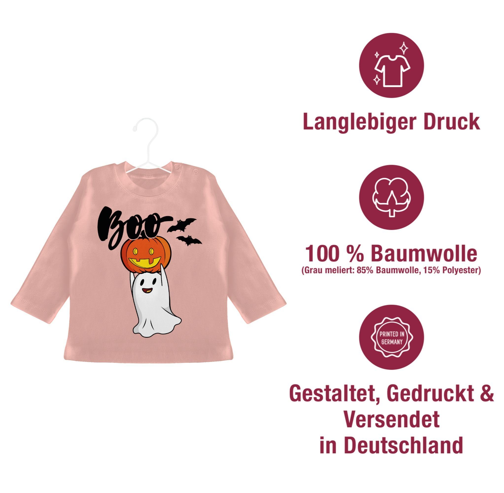 Shirtracer Geister T-Shirt 2 Kürbis Gespenst Kostüme Babyrosa Baby Gespenster für Geist Halloween Boo