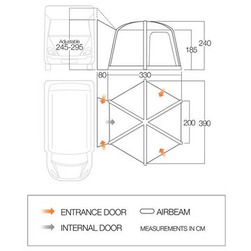 Vango aufblasbares Zelt Bus Vorzelt Airhub Hexaway II Tall Airbeam Auto, Luft Zelt Van SUV Aufblasbar