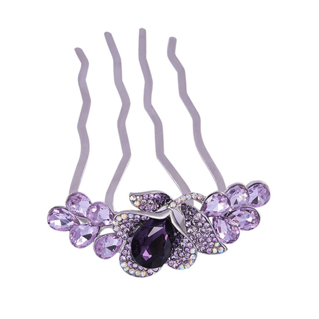 GLAMO Diadem Braut-Haar-Accessoires, Kristall-Diamant-Haarkämme Violett Hochzeitshaarkämme
