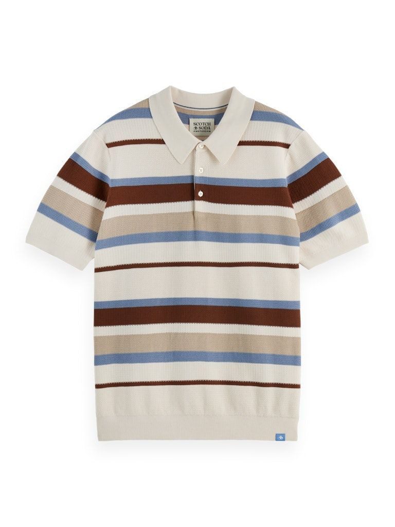 Poloshirt Regular-fit knitted striped polo