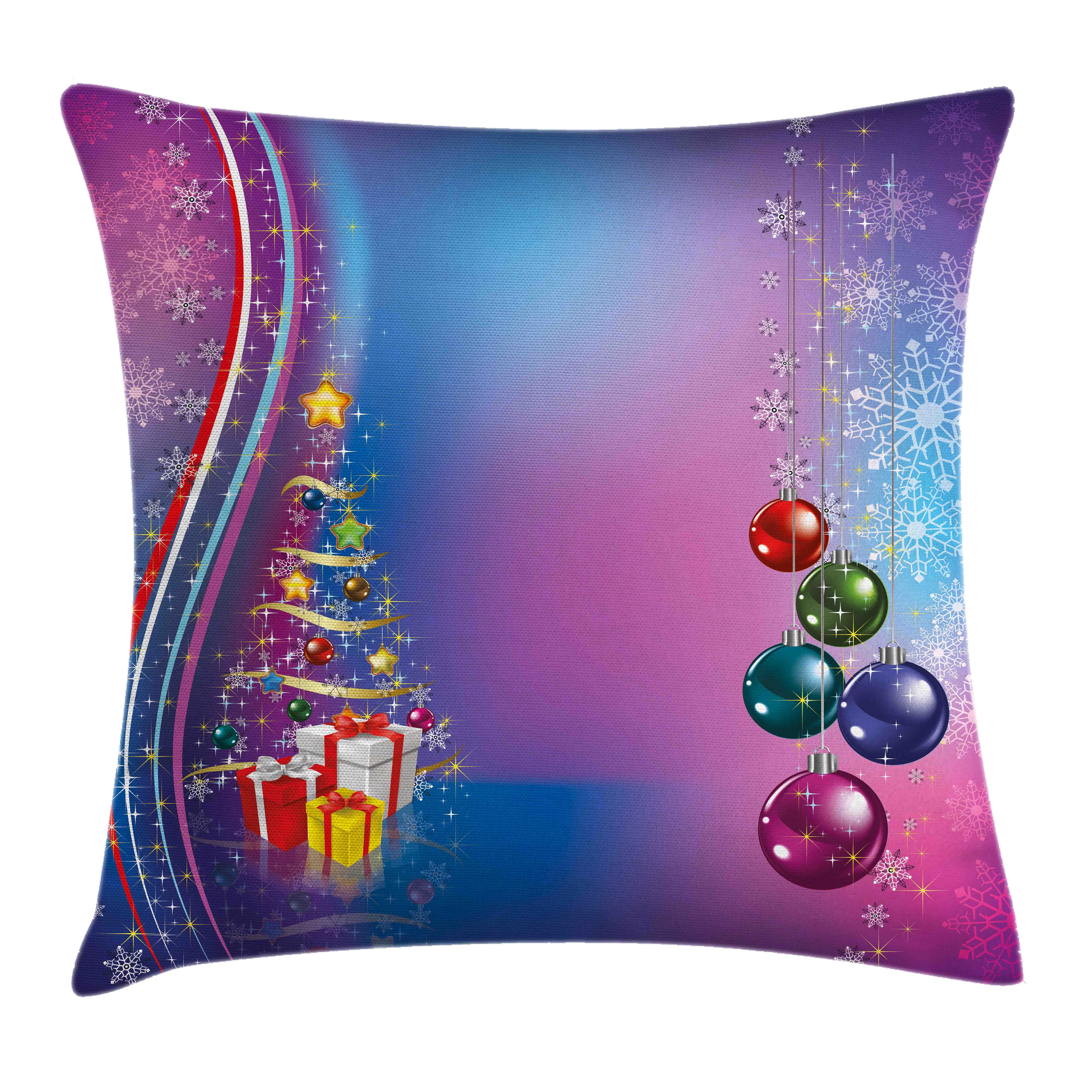 Druck, Farben Weihnachten (1 mit Beidseitiger Abakuhaus Stück), Kissenbezüge Reißverschluss Farbfesten Kissenhülle Party-Feier-Box