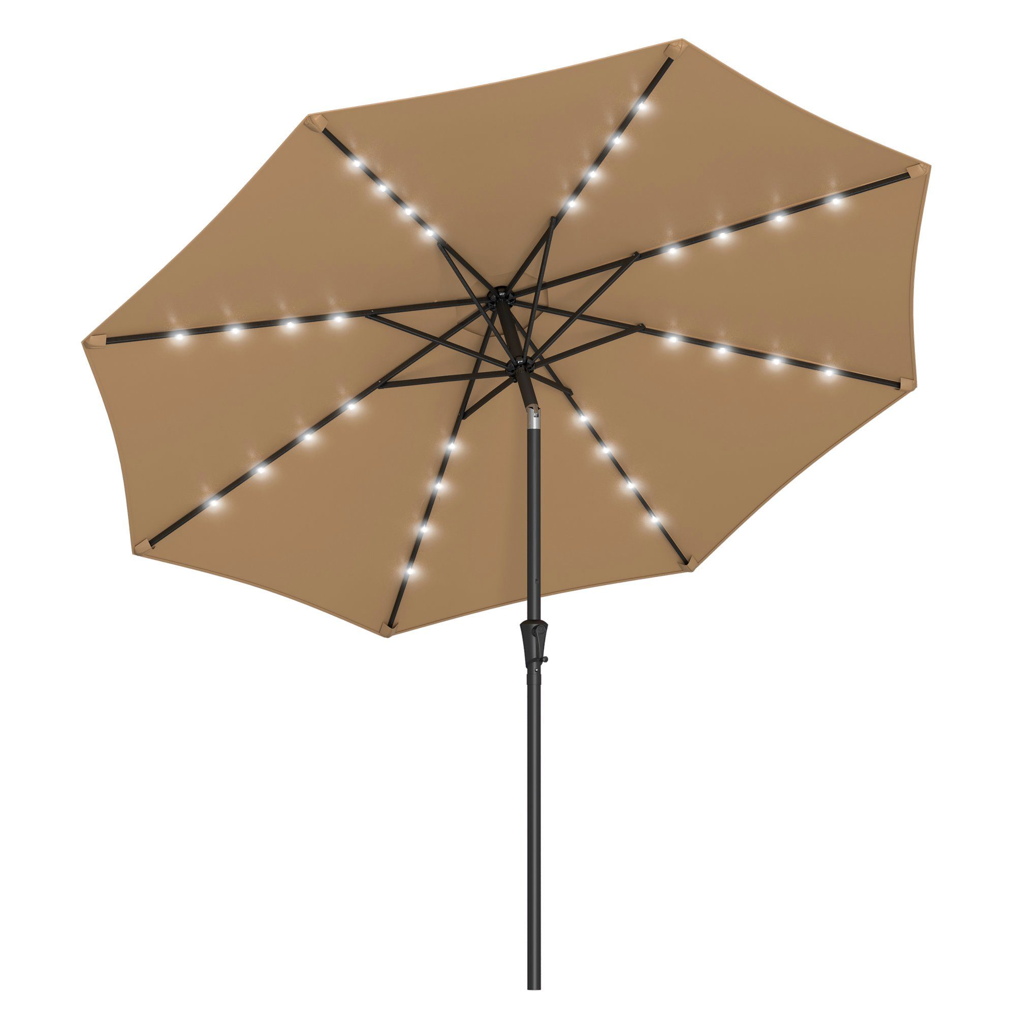 SONGMICS Sonnenschirm, ∅270cm,mit LED-Solar-Beleuchtung,UPF50+,ohne Ständer günstig online kaufen